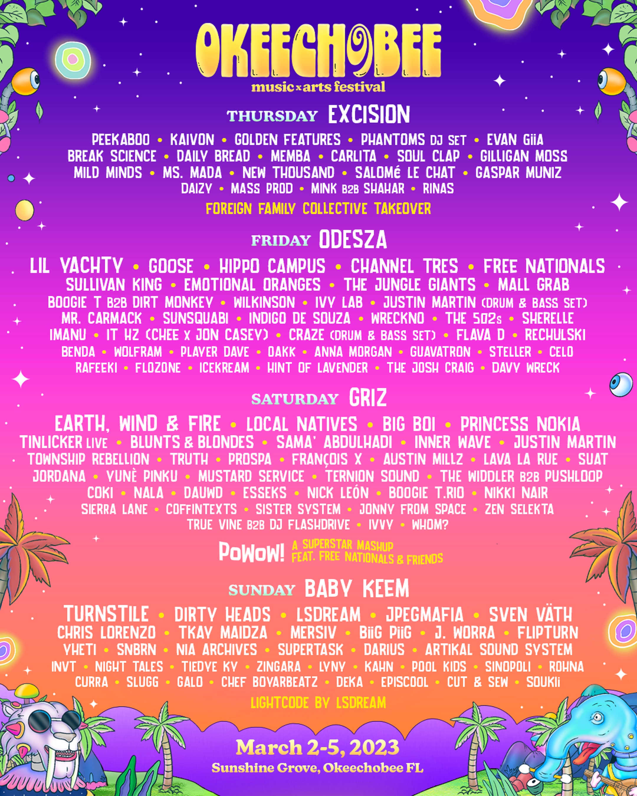2023 Okeechobee Music & Arts Festival Lineup by Day Revealed