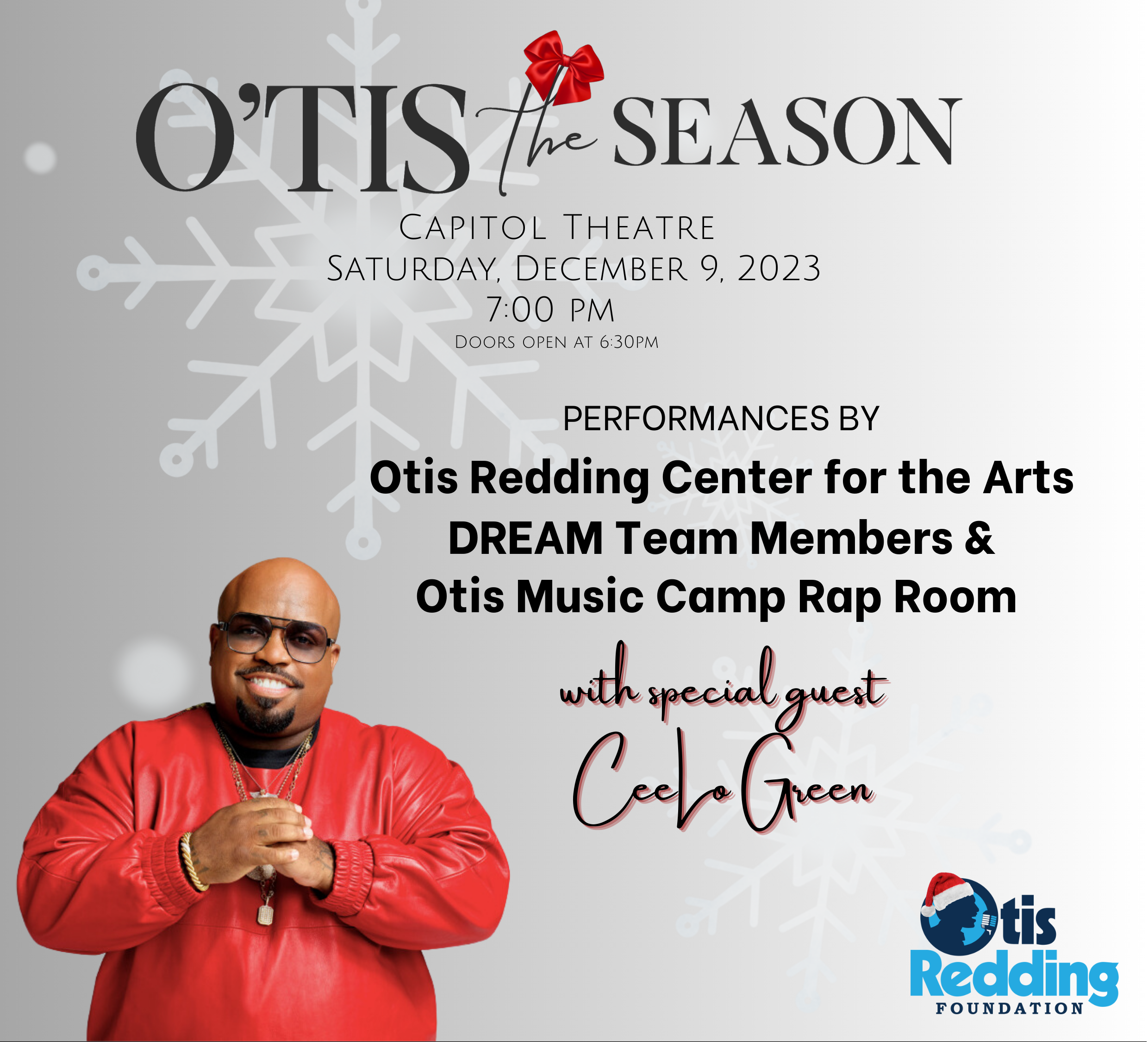 CeeLo Green to perform at the Otis Redding Foundation's annual O'Tis The Season Holiday Benefit Concert