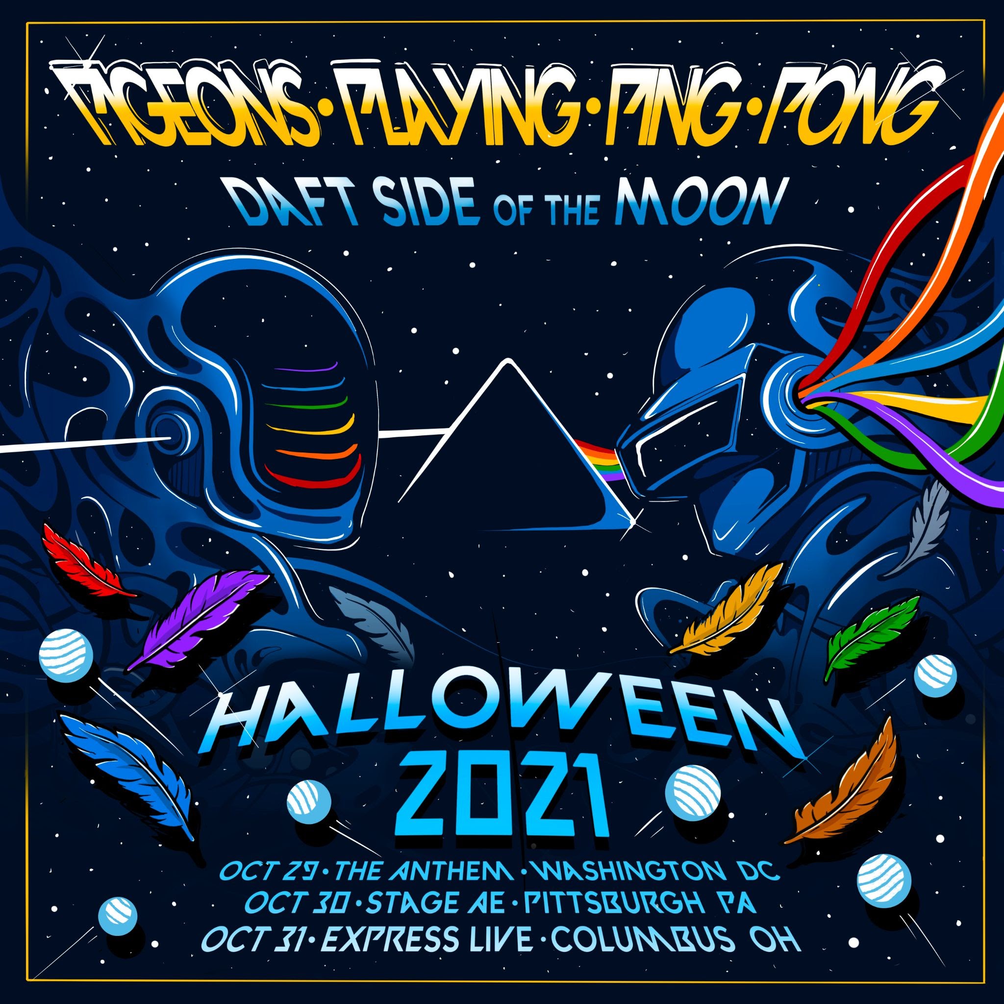 PIGEONS PLAYING PING PONG ANNOUNCES “DAFT SIDE OF THE MOON” HALLOWEEN THEME 
