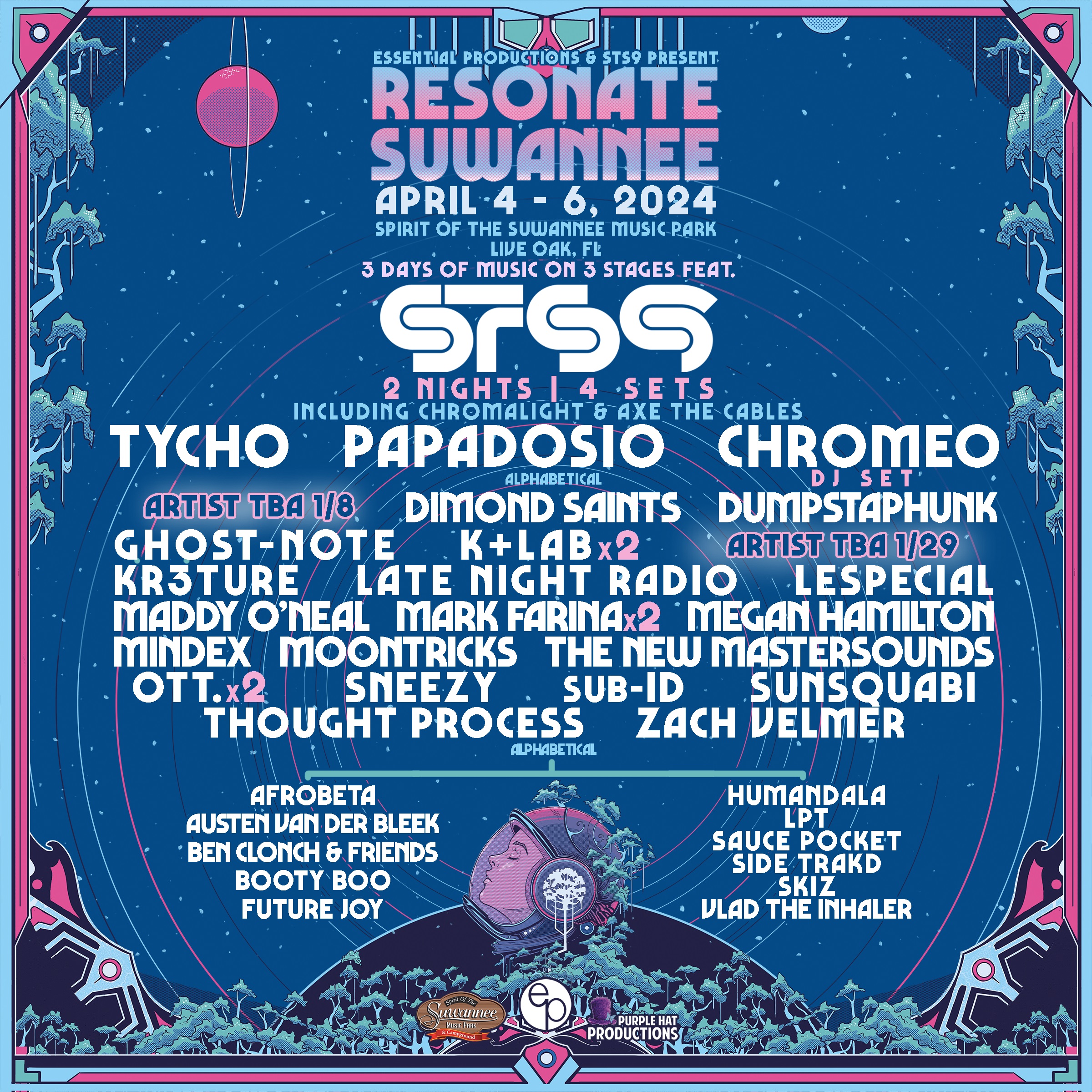 RESONATE SUWANNEE MUSIC & ARTS FESTIVAL UNVEILS 2024 LINEUP