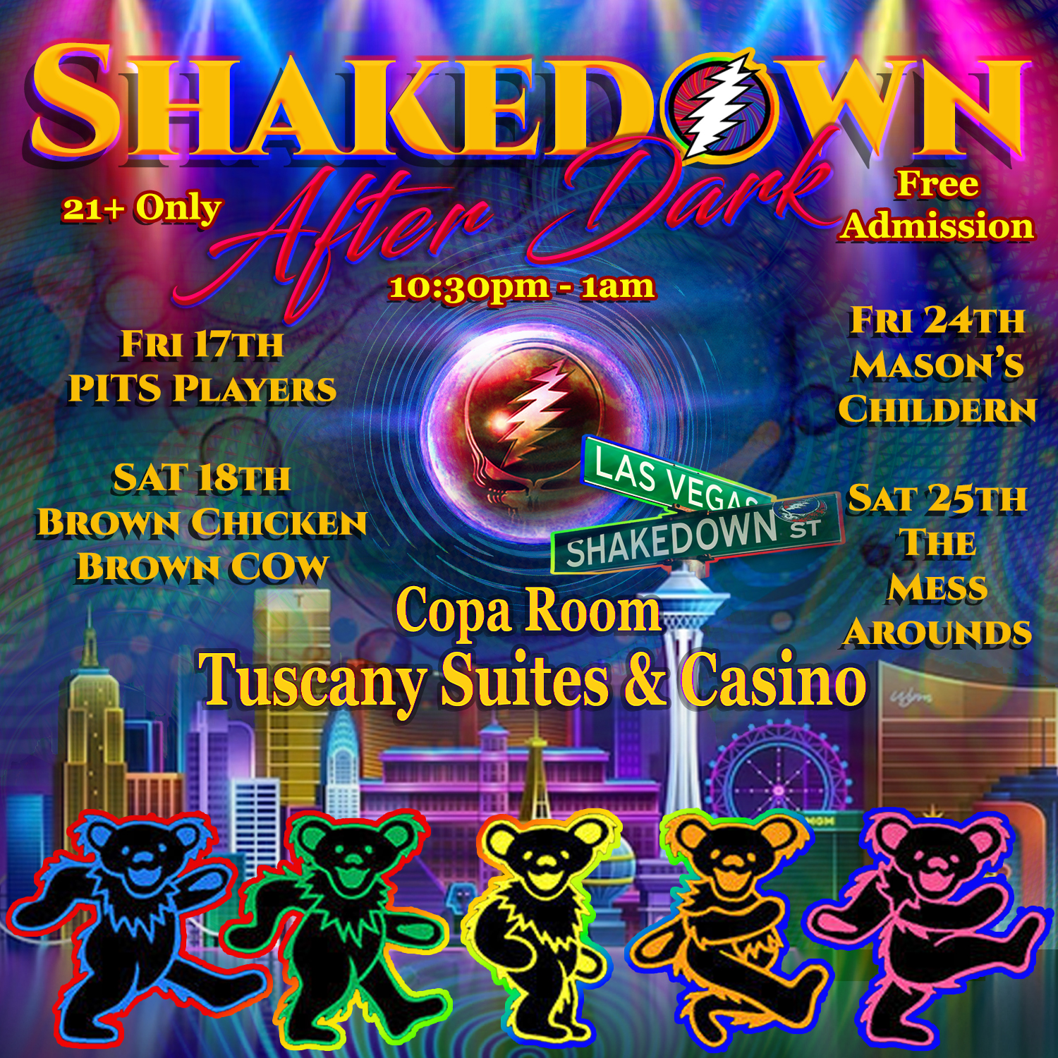 Shakedown Vegas Announces Exciting Band lineups for Pre-Concert and After Concert events