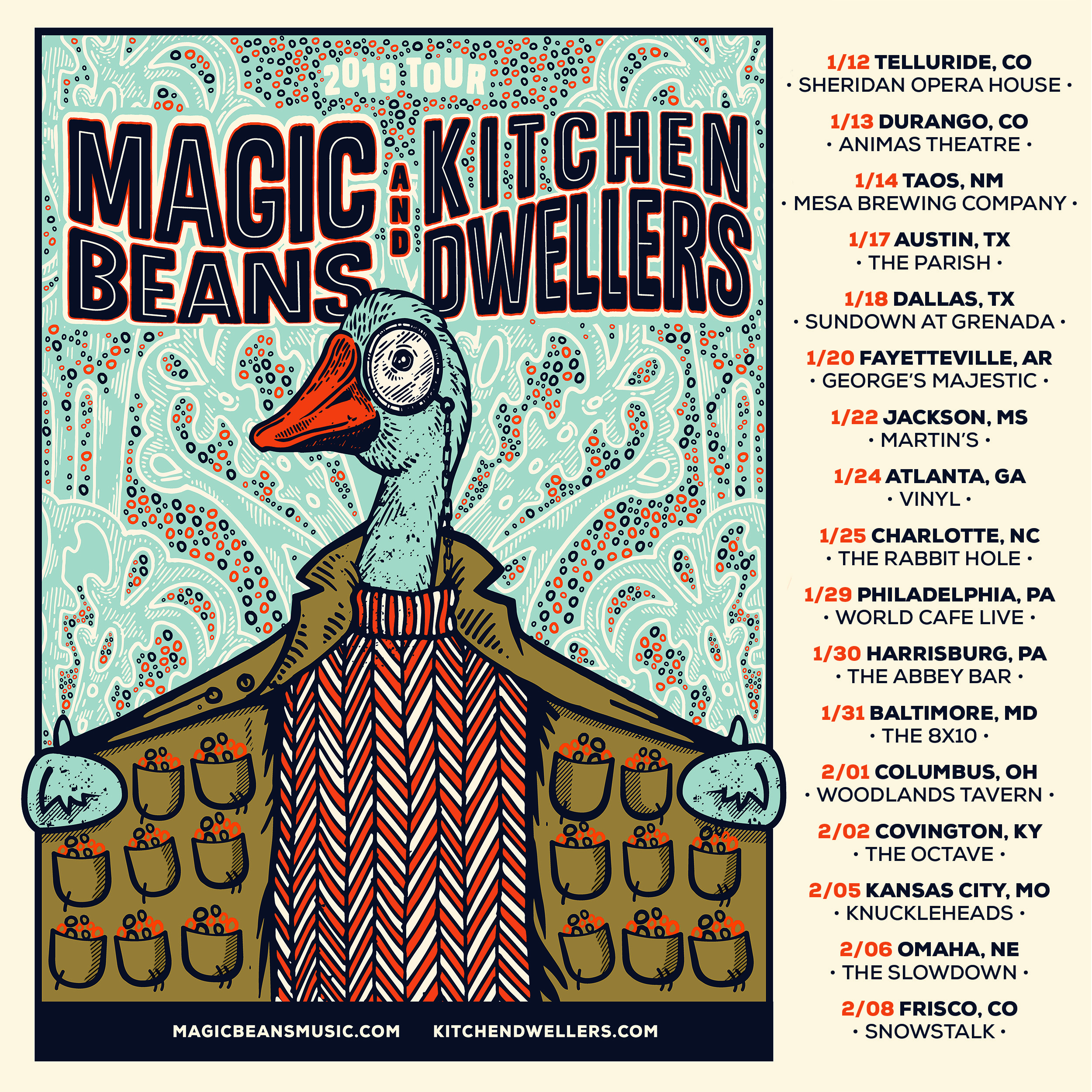 Magic Beans and Kitchen Dwellers Announce Winter 2019 Tour