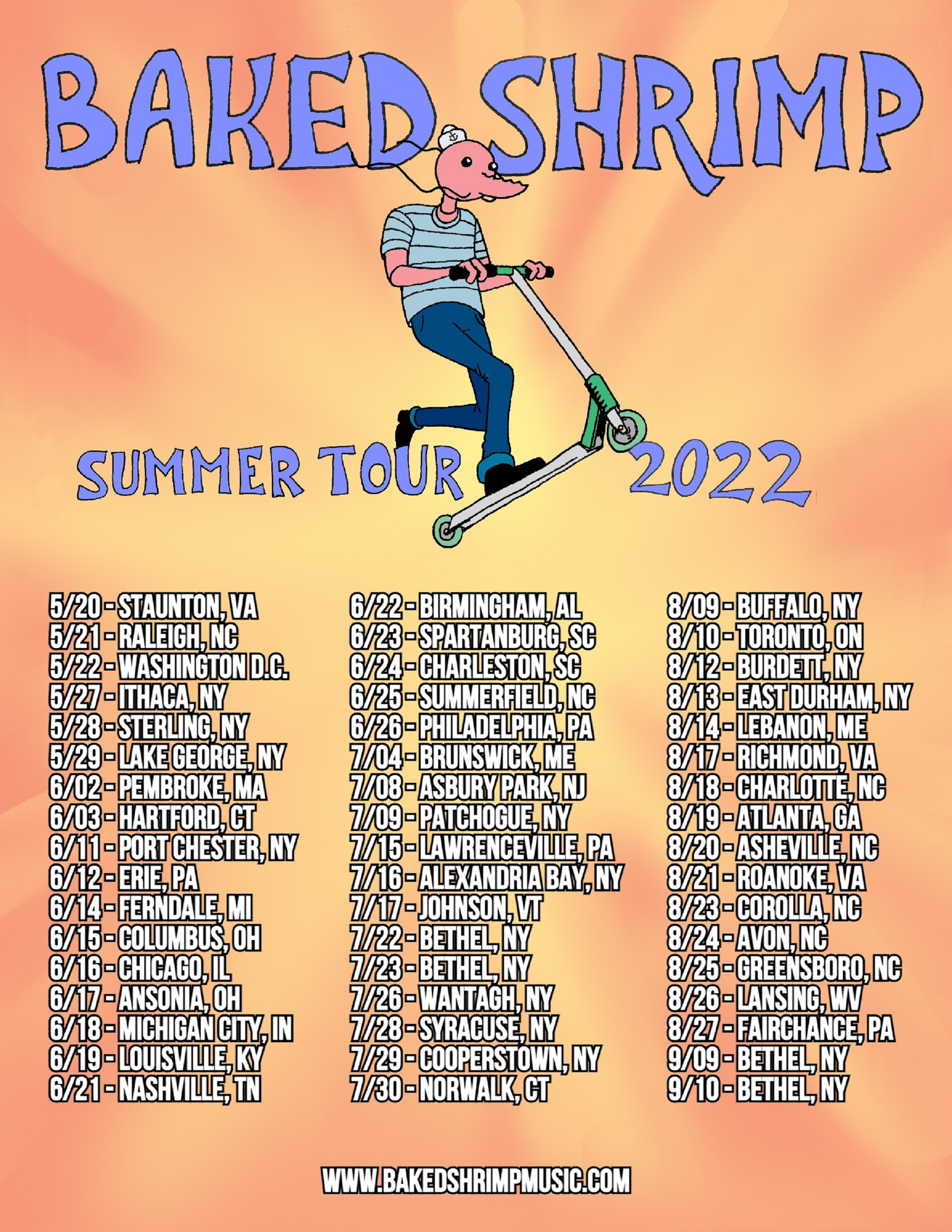 BAKED SHRIMP ANNOUNCES 2022 SUMMER TOUR