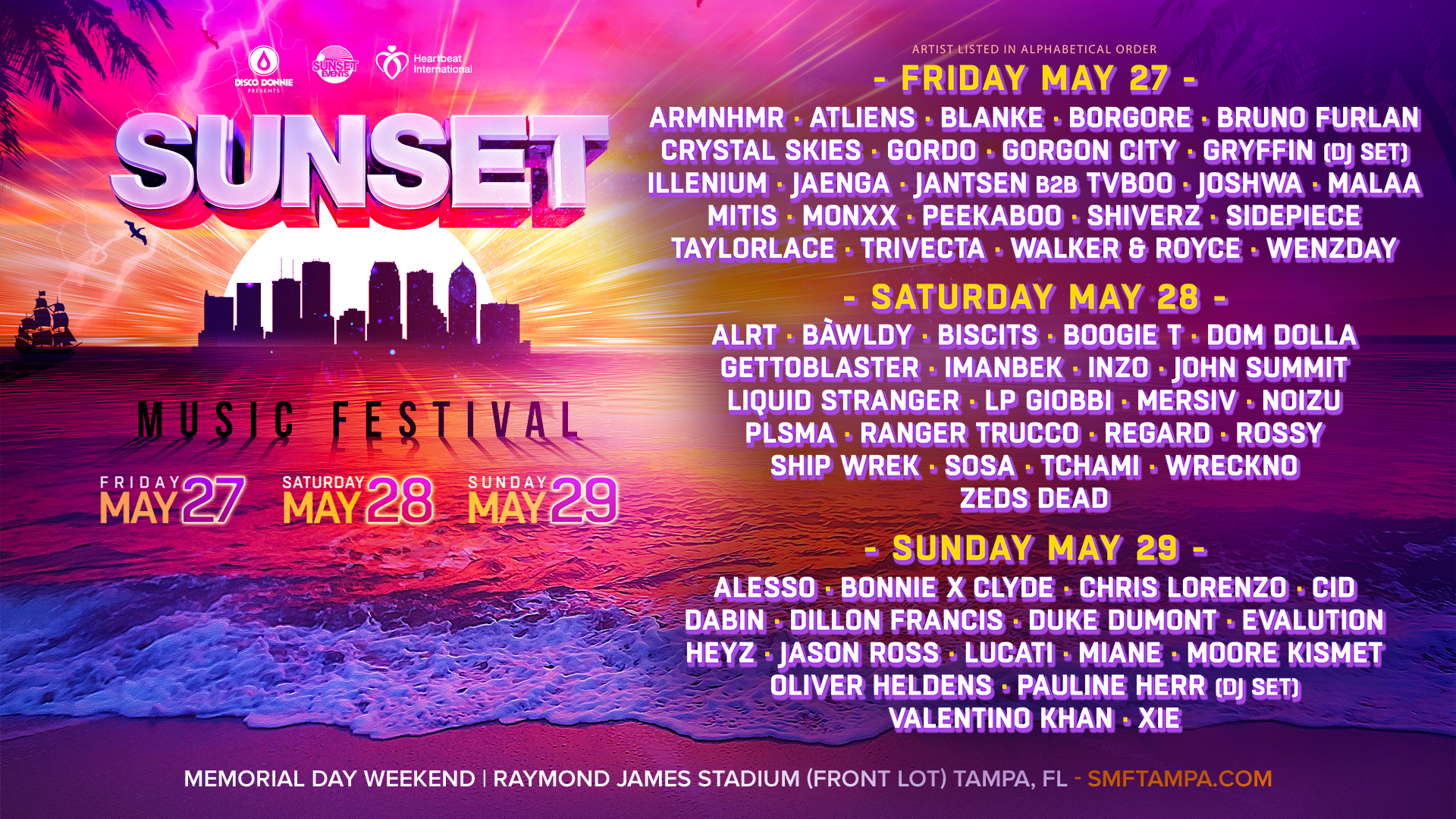 Sunset Music Festival 10 Year Anniversary is in 10 days!