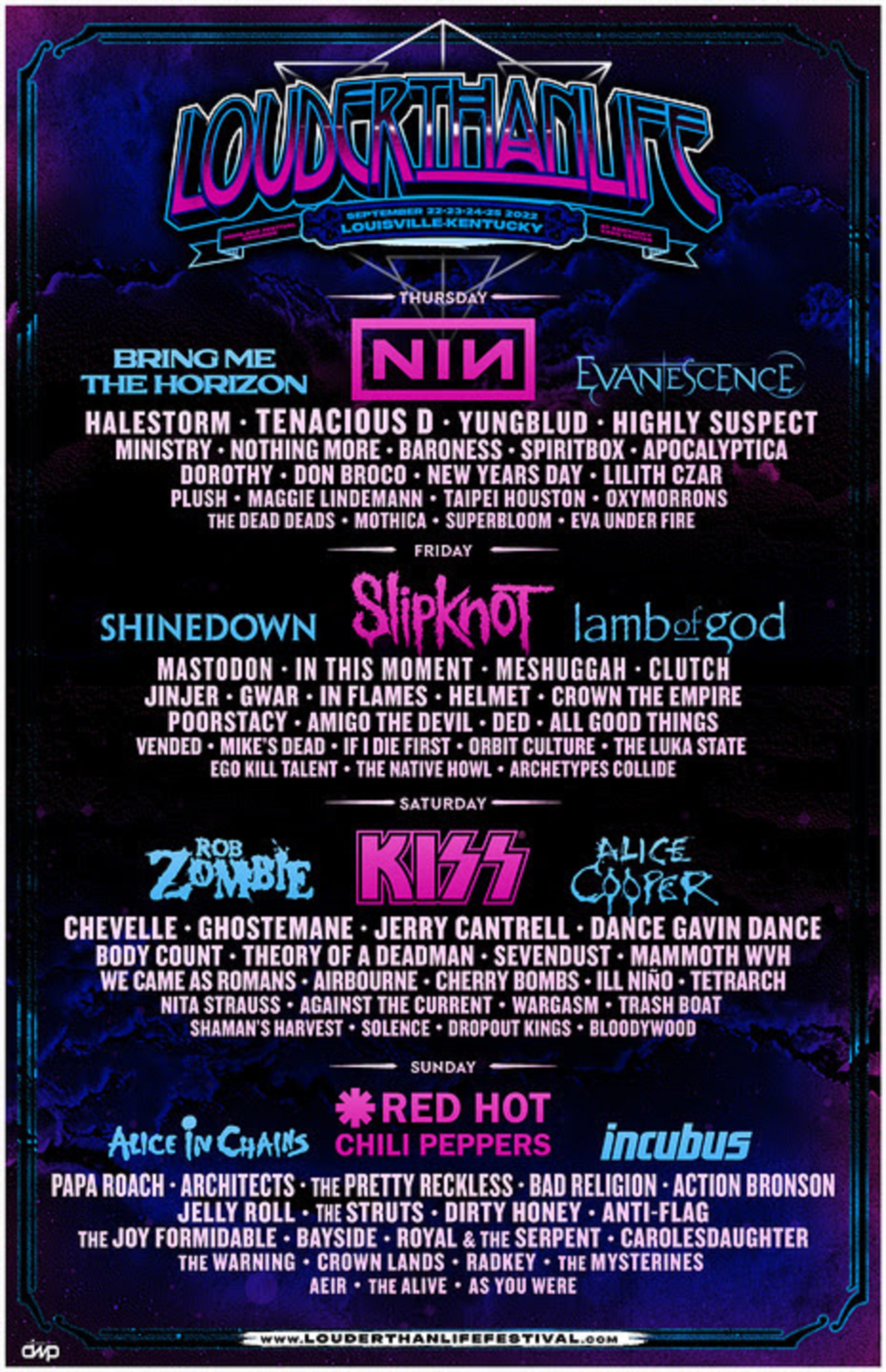 Red Hot Chili Peppers, Nine Inch Nails, Slipknot & KISS To Headline Louder Than Life 2022