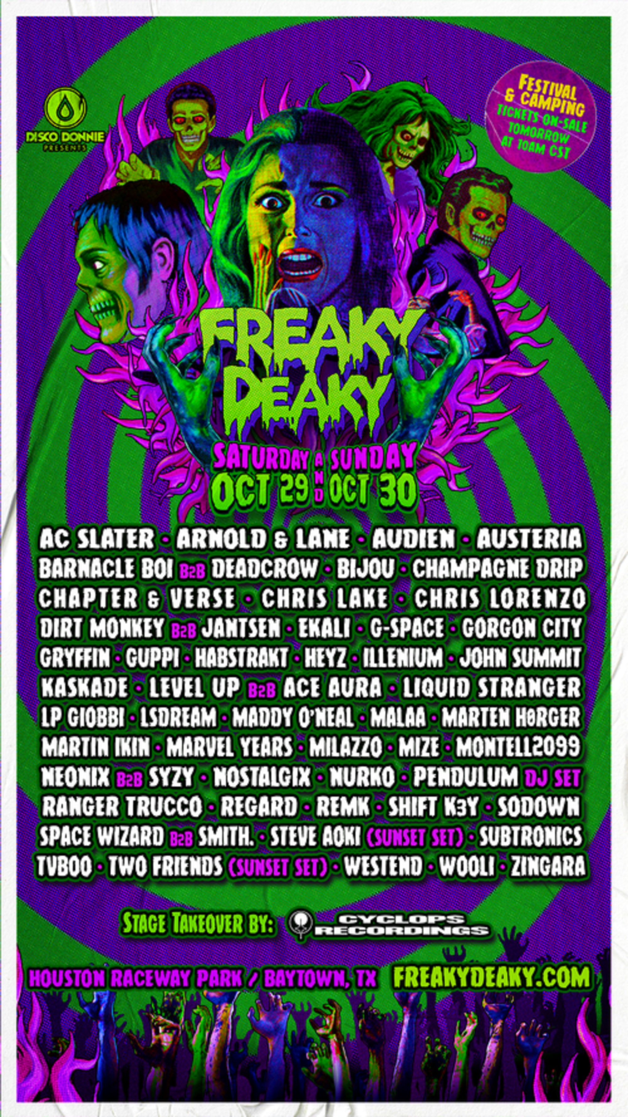 Lineup for 4th Edition of Electronic Music’s Most Haunted Festival, Freaky Deaky in Baytown TX, Oct 29, 30