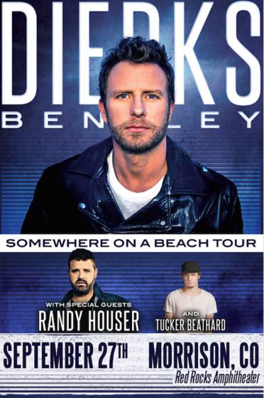 DIERKS BENTLEY ADDS A SECOND NIGHT AT COLORADO'S FAMED RED ROCKS AMPHITHEATRE SCHEDULED FOR SEPT. 27