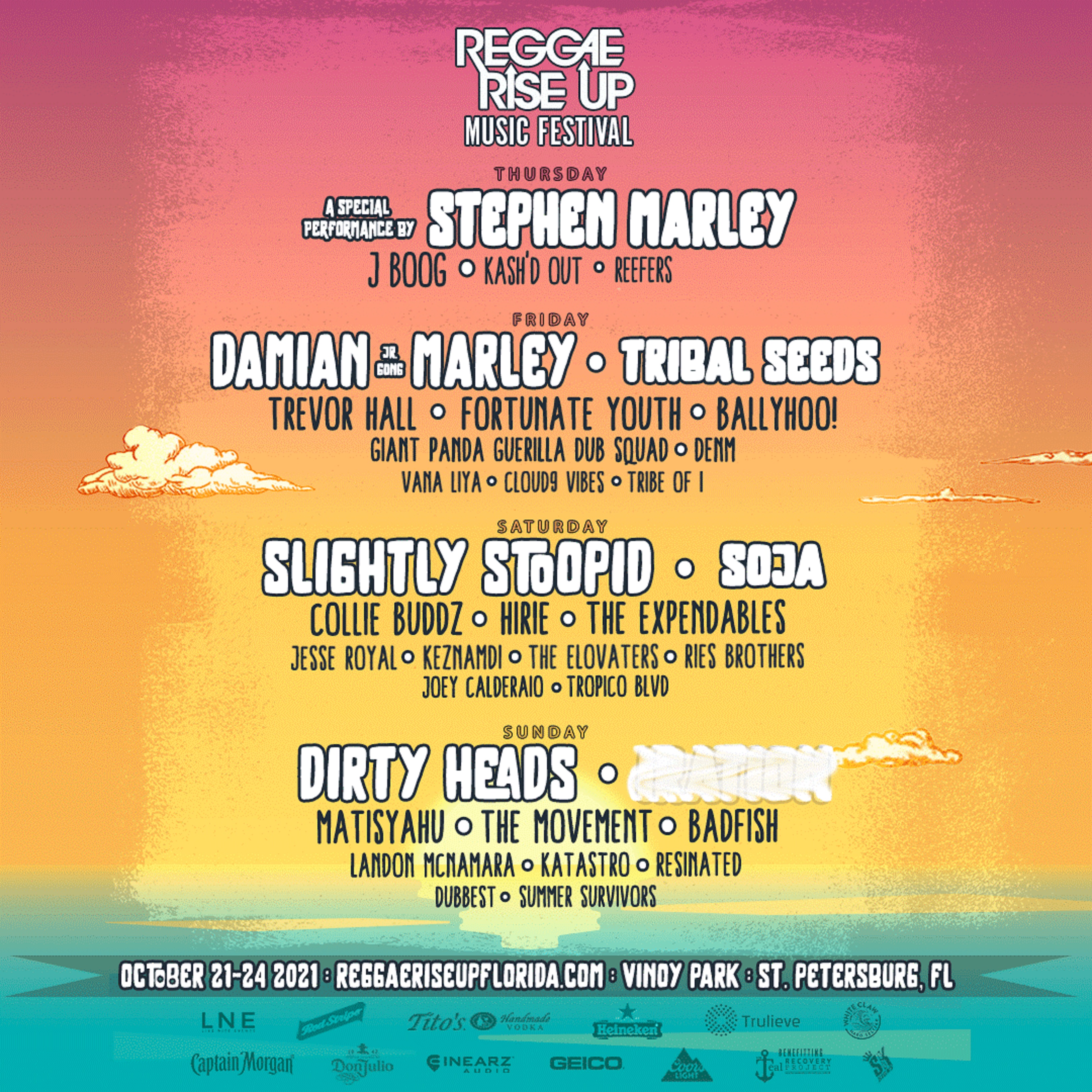 Reggae Rise Up Florida Announces Thursday Lineup Additions Featuring Stephen Marley!