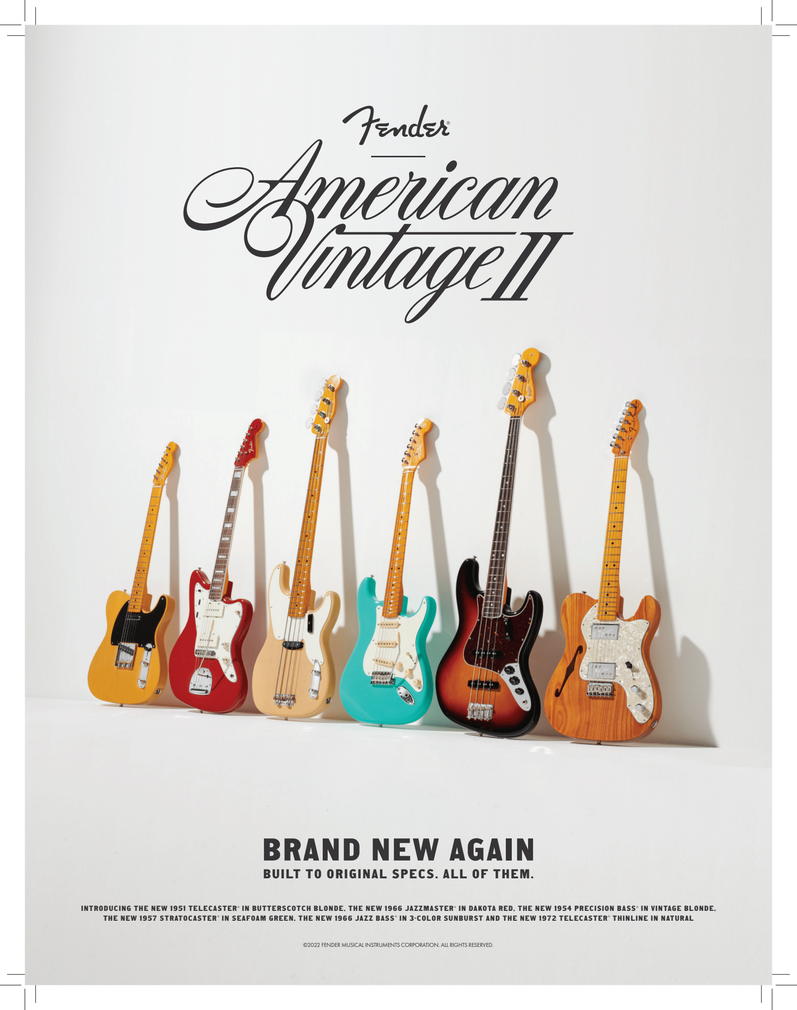 Fender Unveils the American Vintage II Series, Recreating its Iconic Models Through the Decades