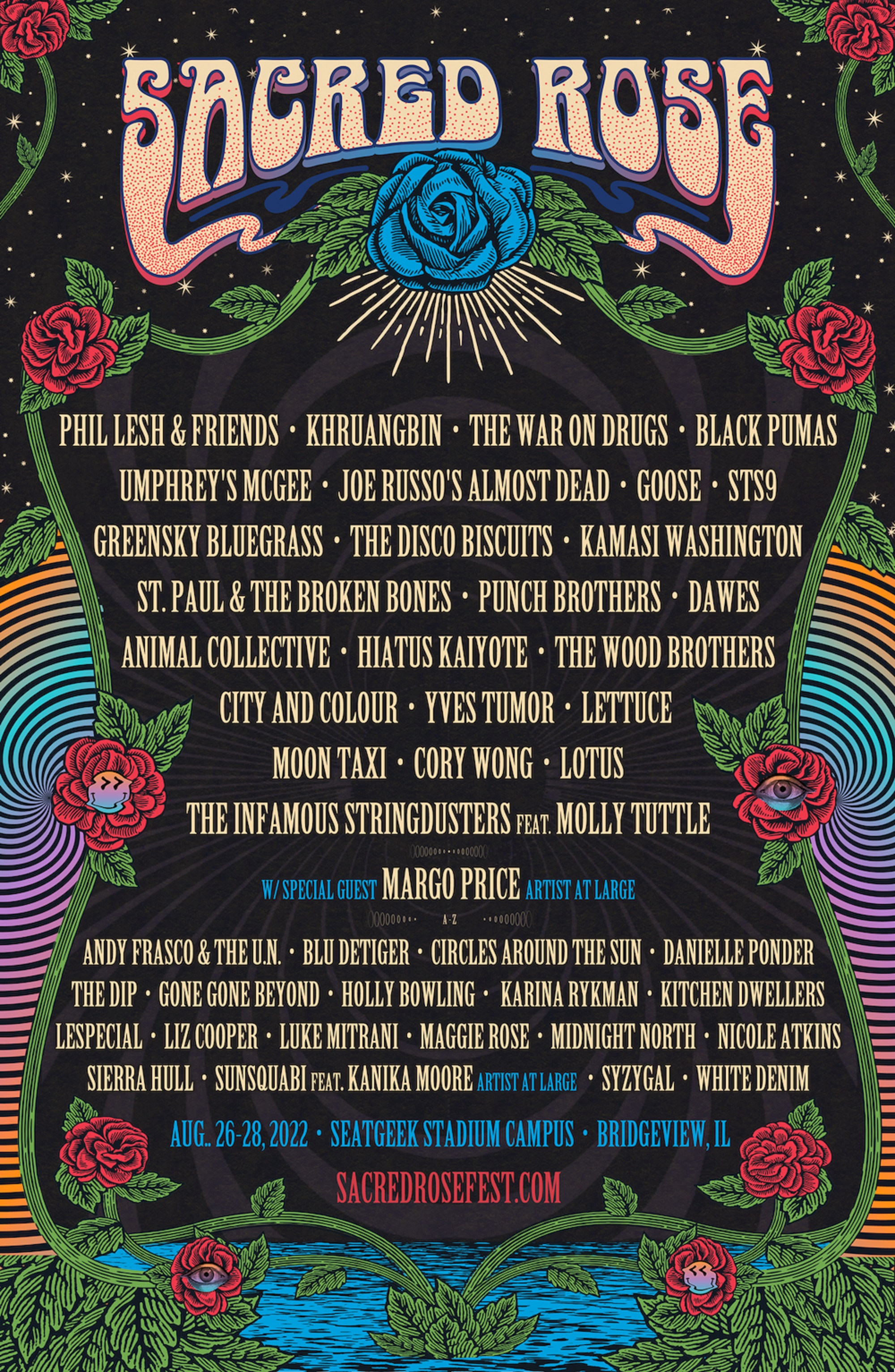 SACRED ROSE debuts in Chicago: Phil Lesh, Khruangbin, The War On Drugs, Black Pumas, Umphrey’s McGee & more