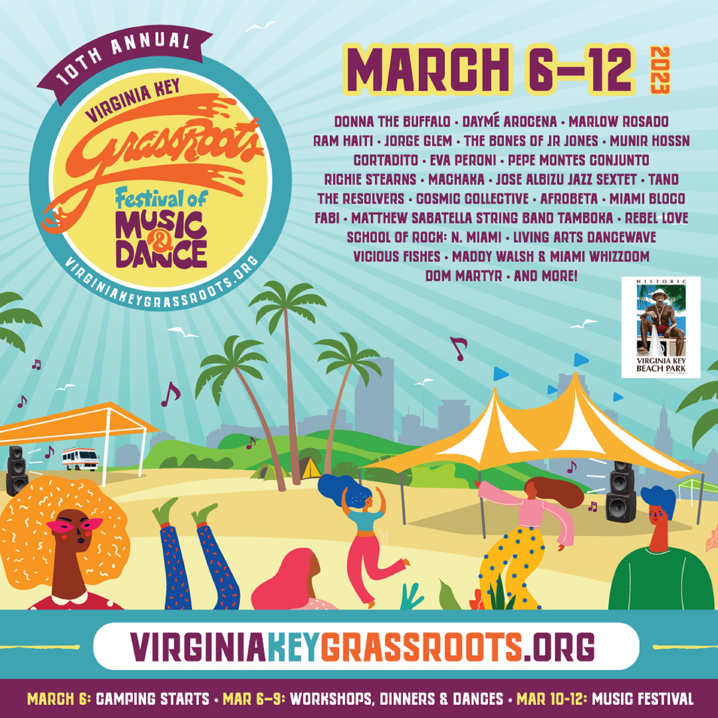 10th Annual Virginia Key GrassRoots Festival Returns March 10-12, 2023