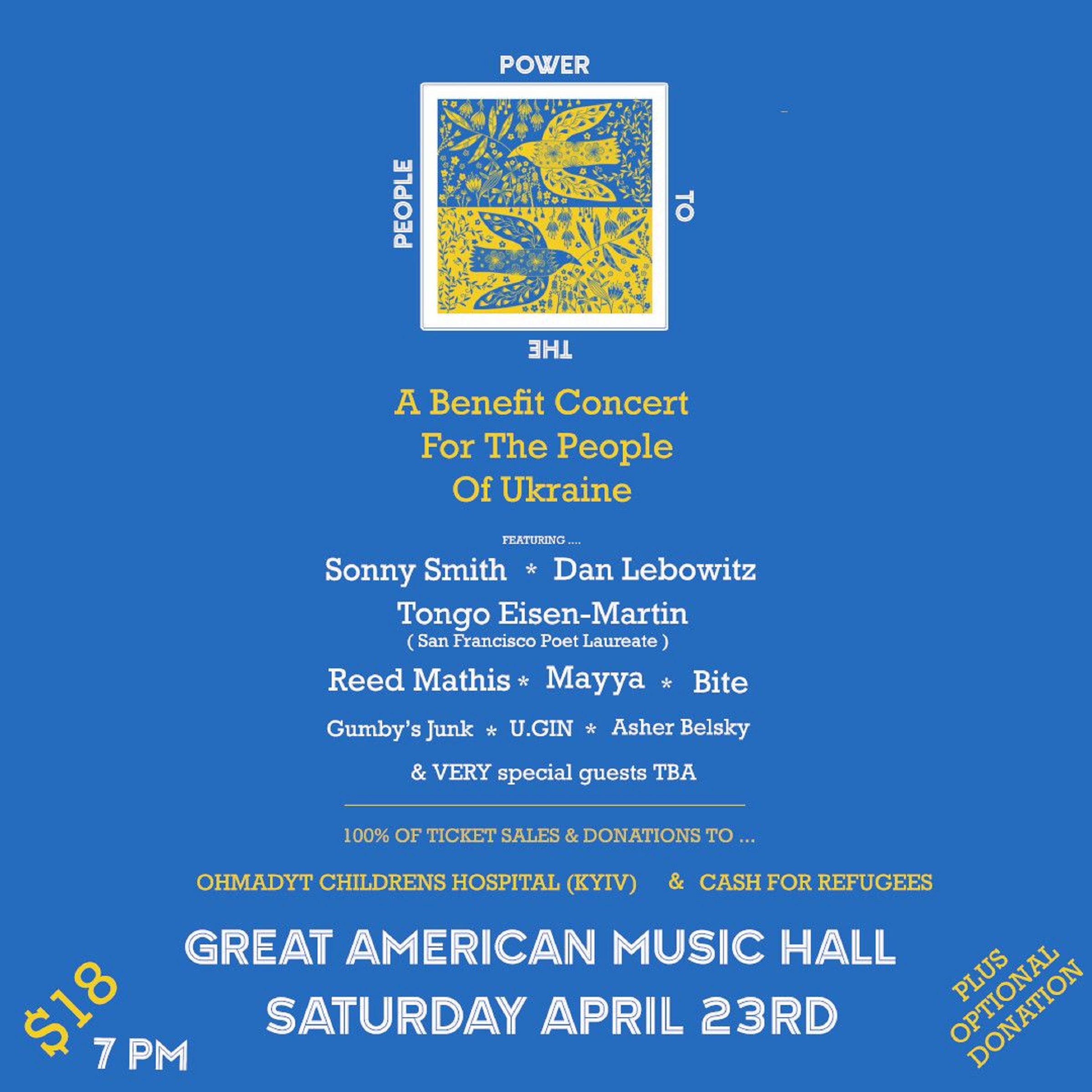 Great American Music Hall hosting Ukraine benefit feat. Dan Lebowitz, Reed Mathis, Sonny Smith & more
