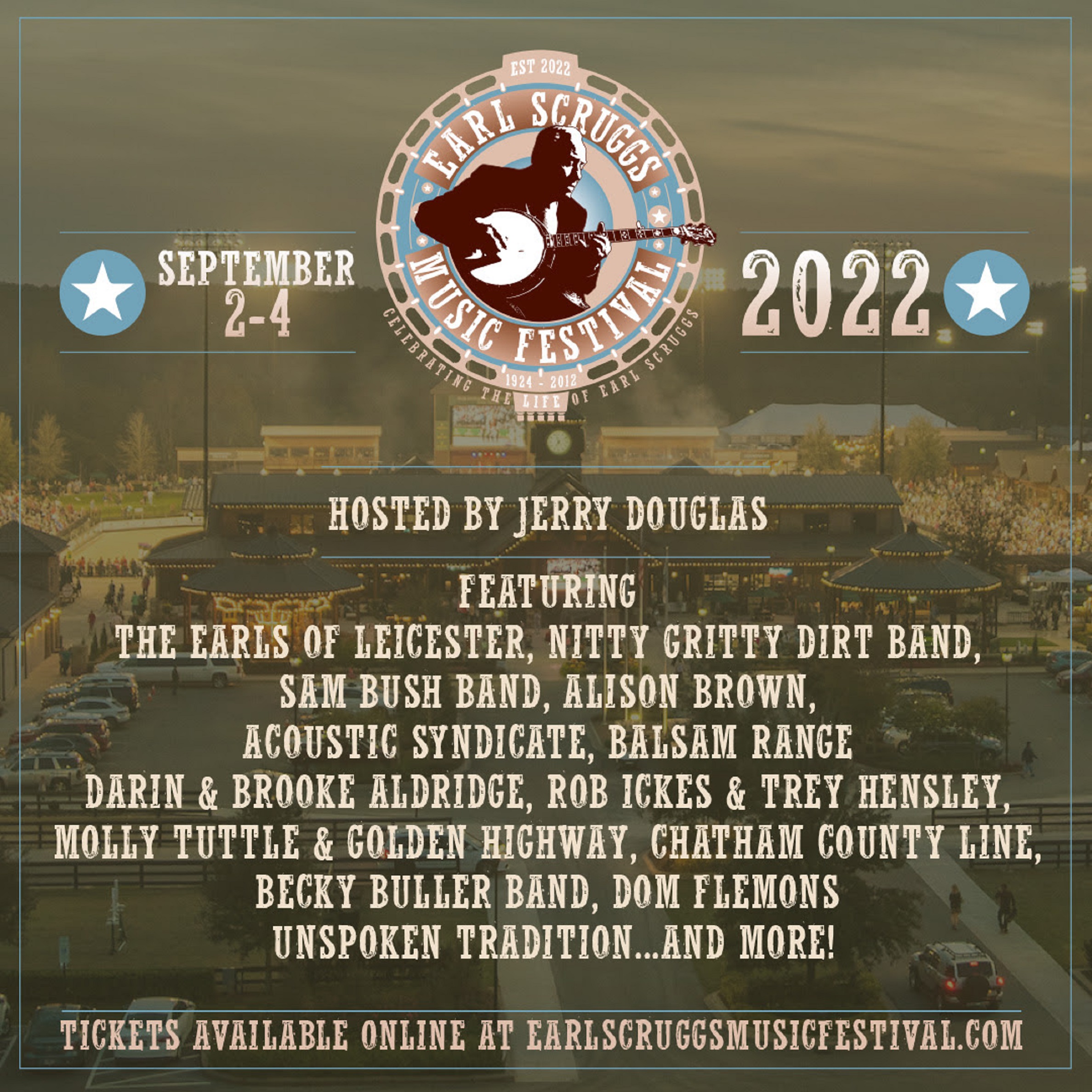 EARL SCRUGGS MUSIC FESTIVAL Announces Initial Artist Lineup For September 2-4, 2022 Inaugural Event
