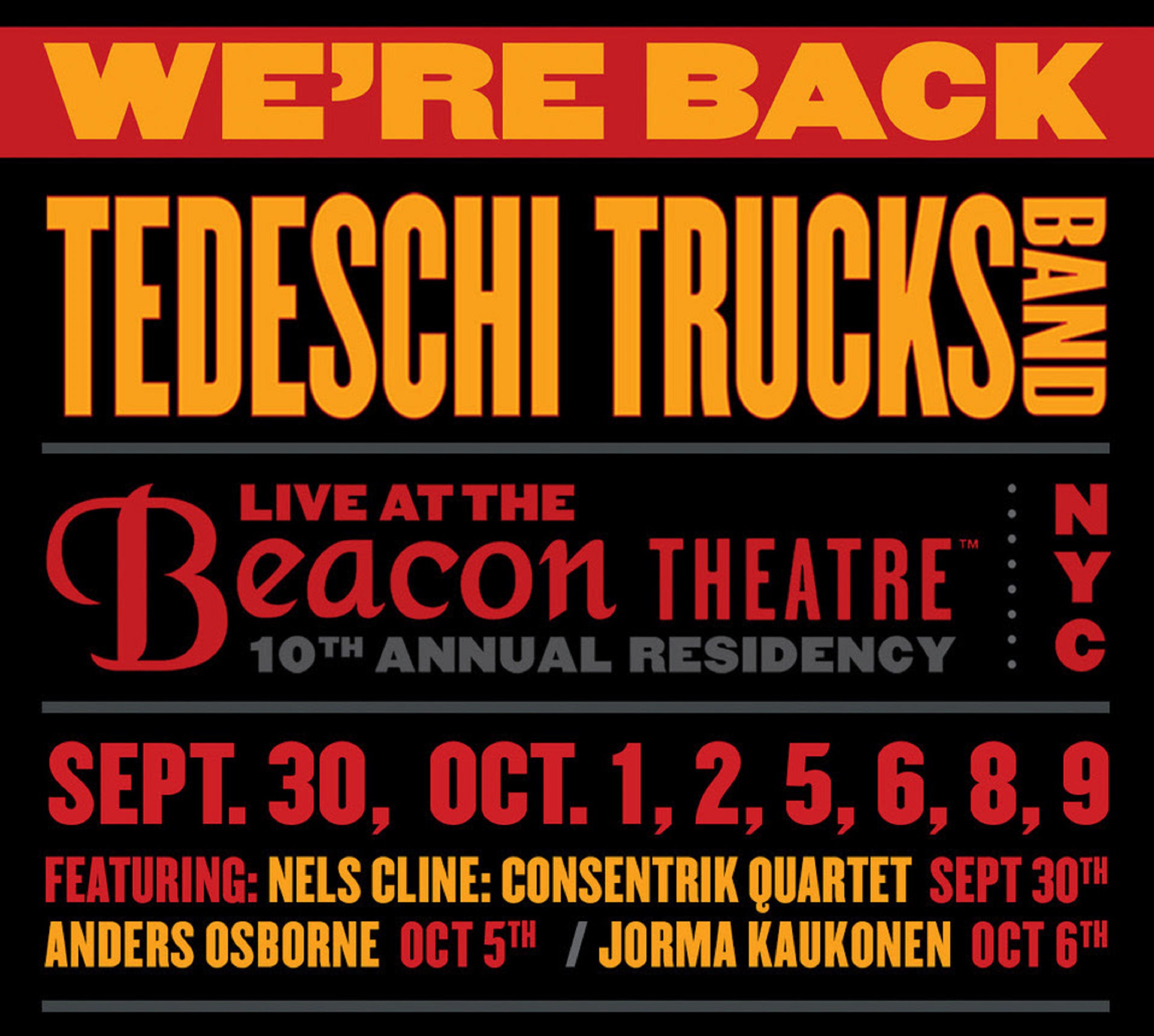 Tedeschi Trucks Band Returns to NYC 2021 Beacon Theatre Residency 