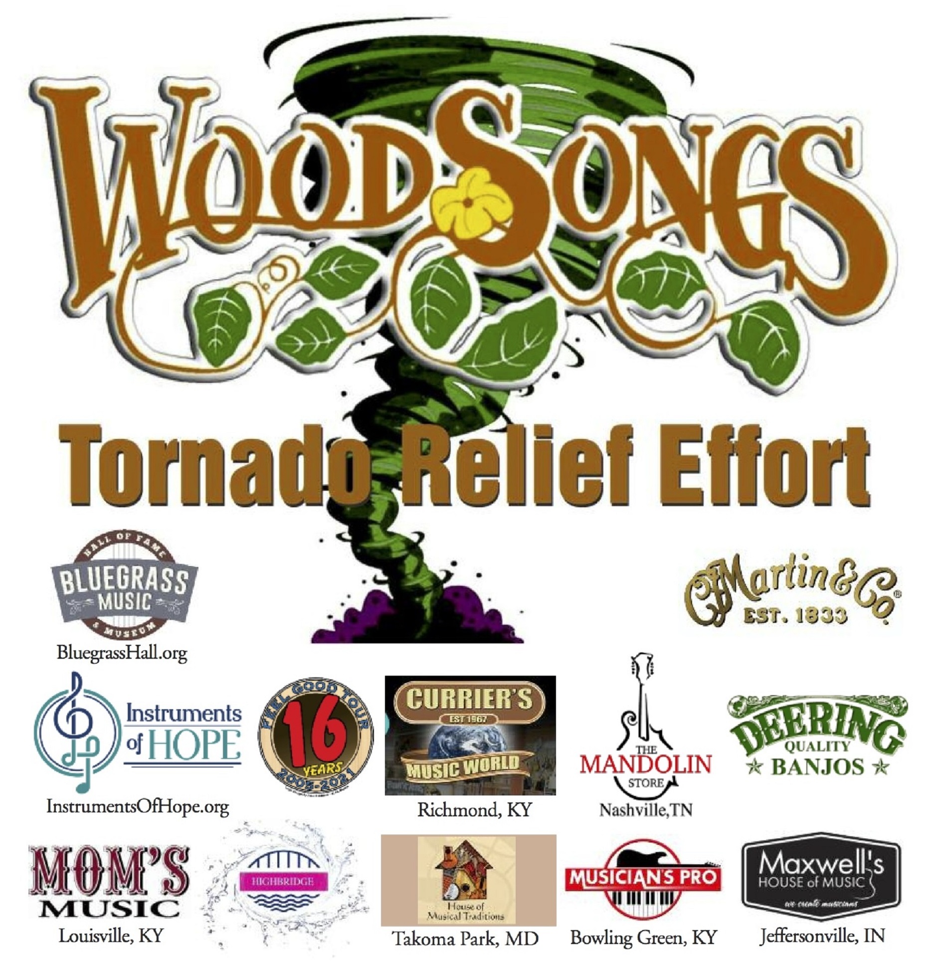 WoodSongs Tornado Relief Effort Announces Free Instrument Distribution Dates & Locations For Tornado Victims