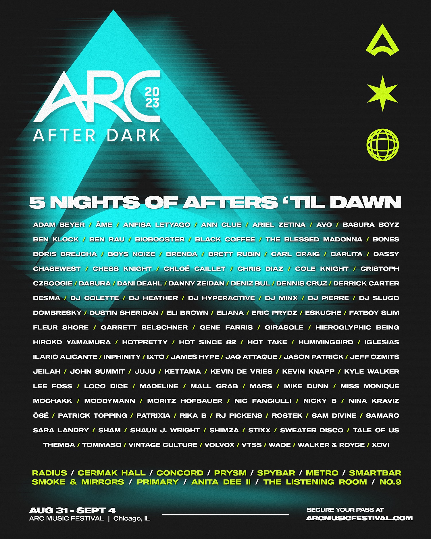 ARC Music Festival Announces After Dark Afterparty Lineups