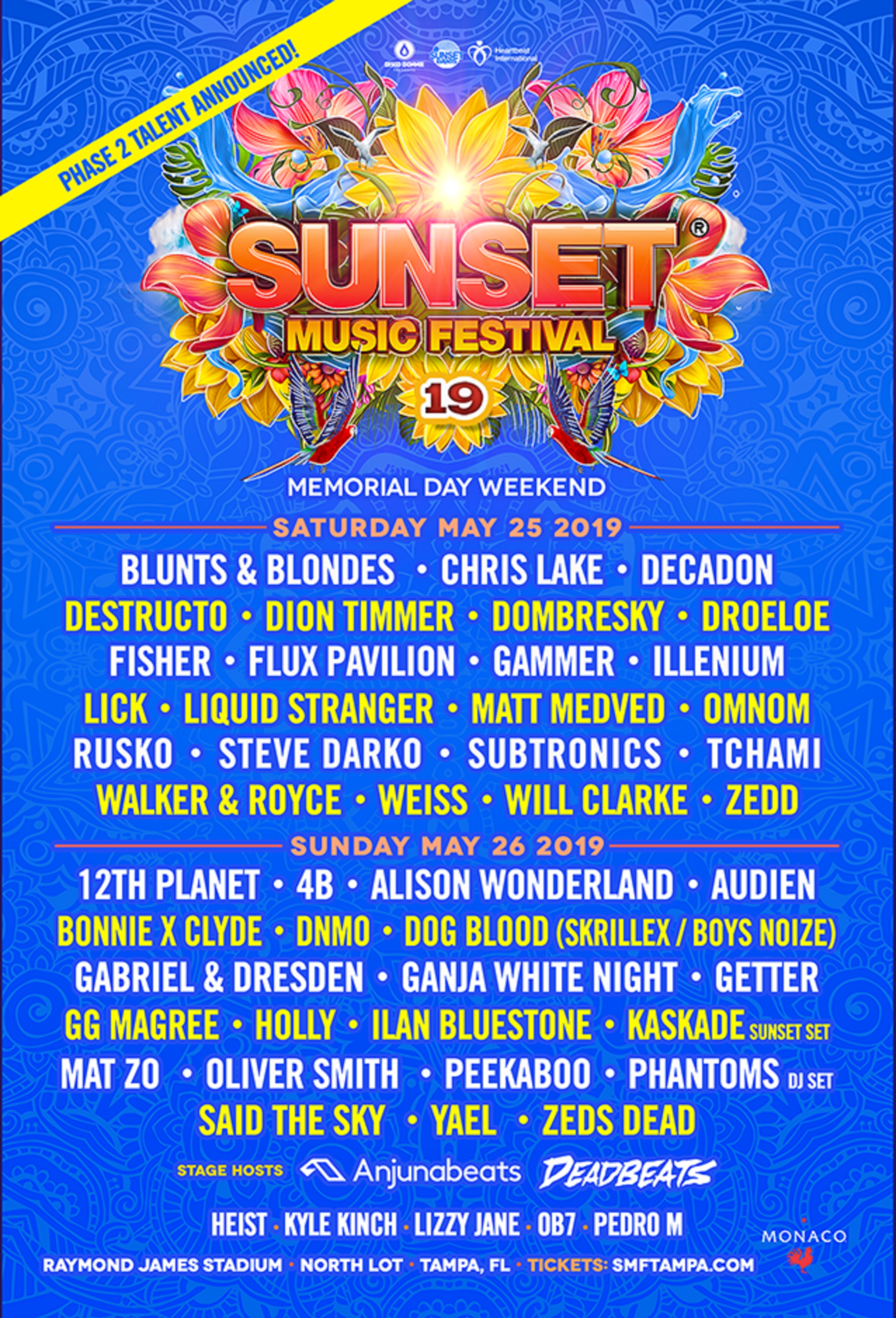 Sunset Music Fest announces Phase 2 lineup