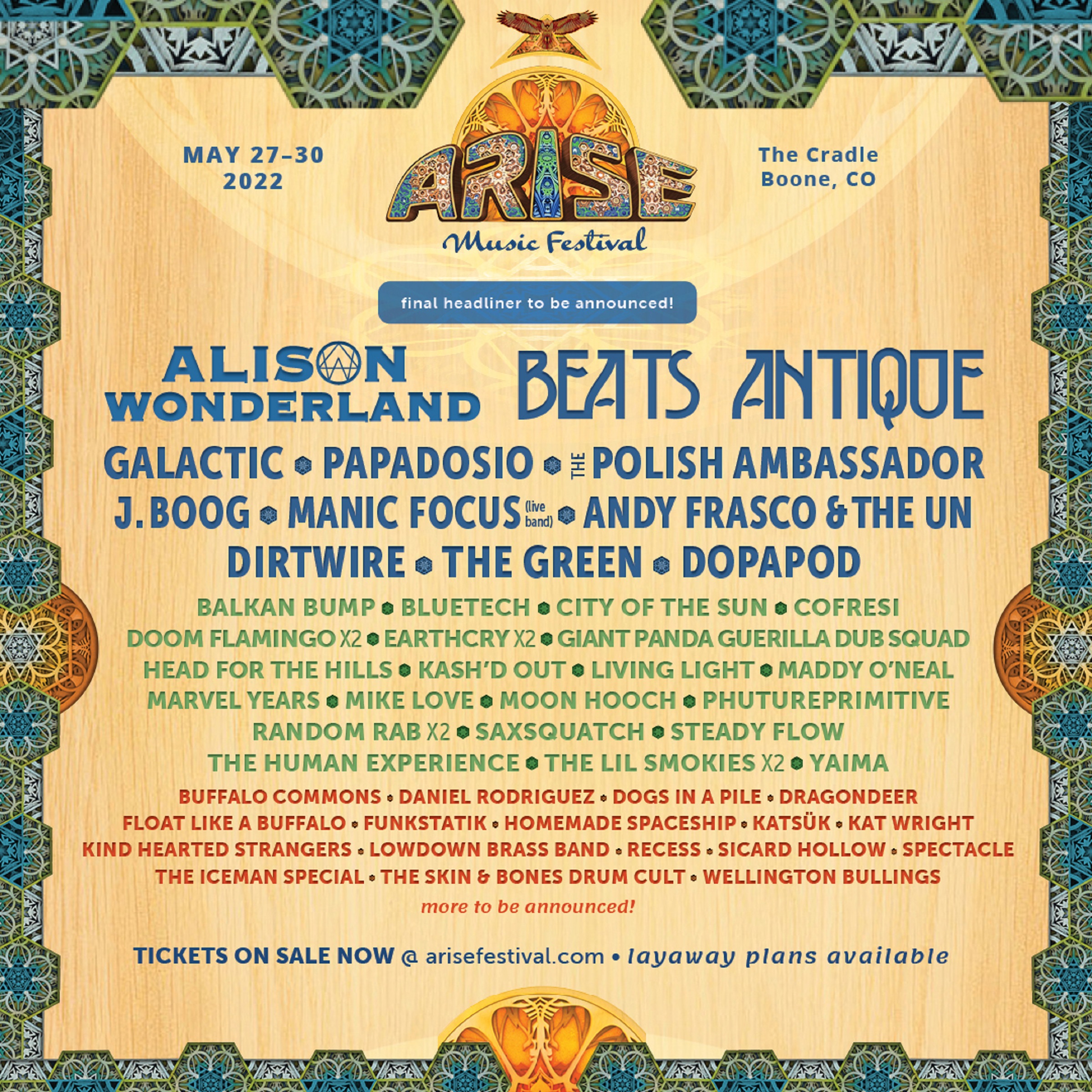 ARISE Music Festival Announces 2nd Artist Reveal & Brand-New Features coming to the Cradle in 2022