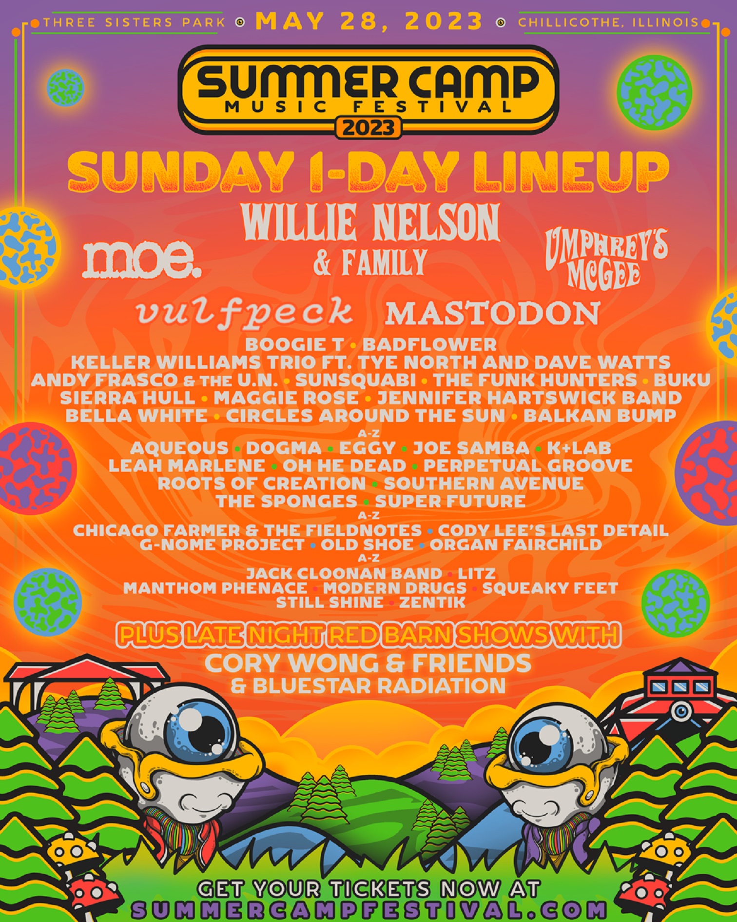 Summer Camp Music Festival is proud to present the Sunday 1-Day lineup for the annual Memorial Day Weekend