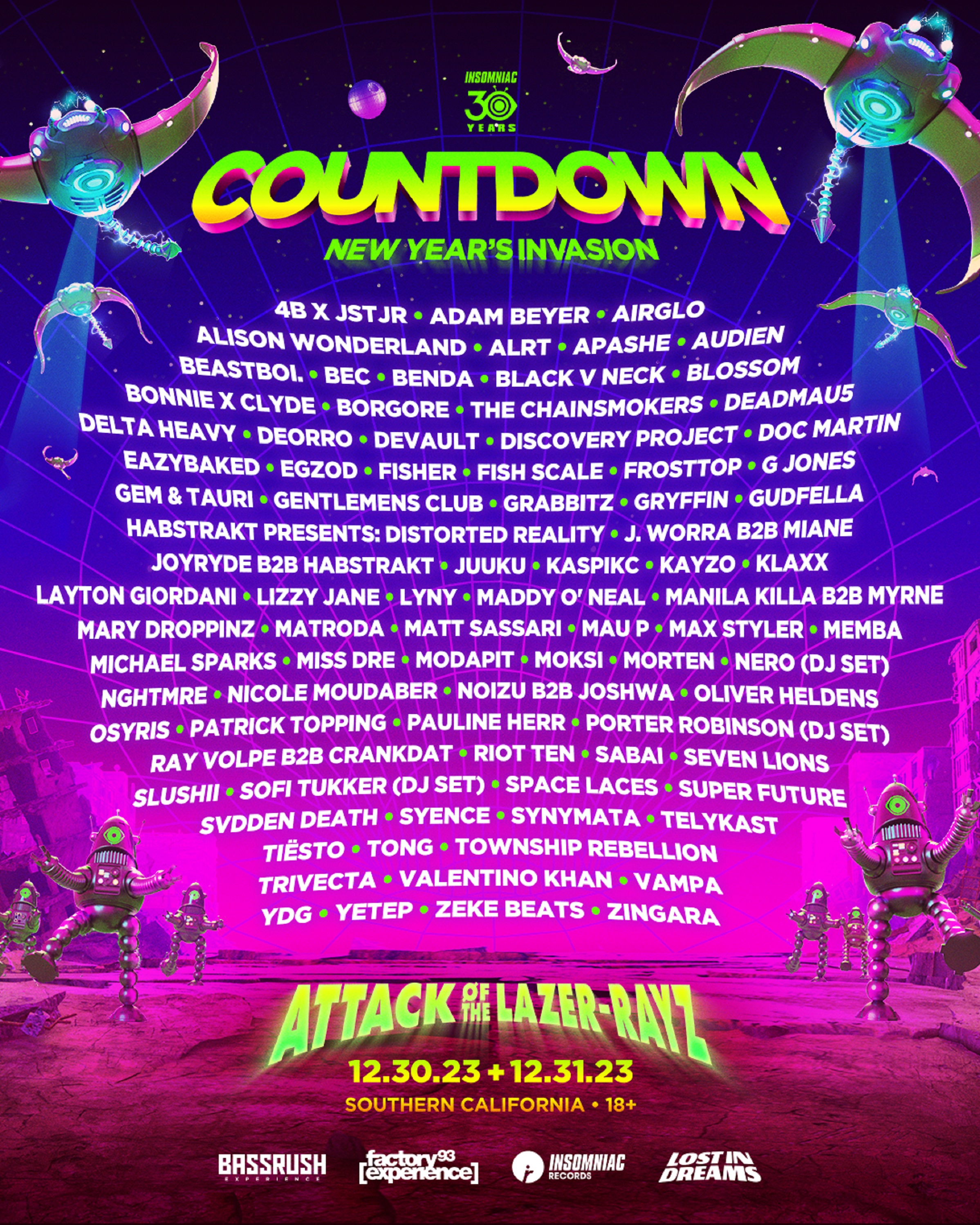 Countdown NYE Announces Lineup For 2023 Edition