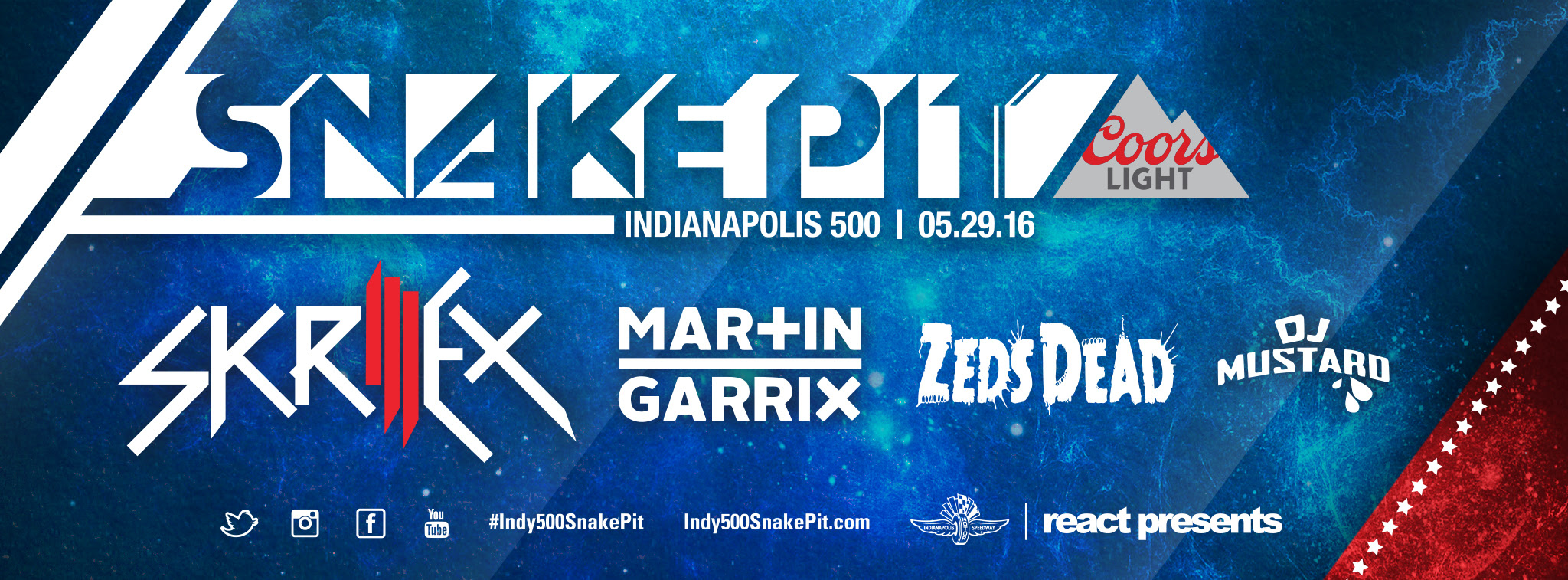 The 2016 Indy 500 Snake Pit Lineup Announced w/ Skrillex, Martin Garrix, Zeds Dead, & DJ Mustard