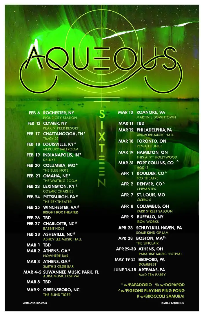 Aqueous Announces Winter/Spring Tour 2016