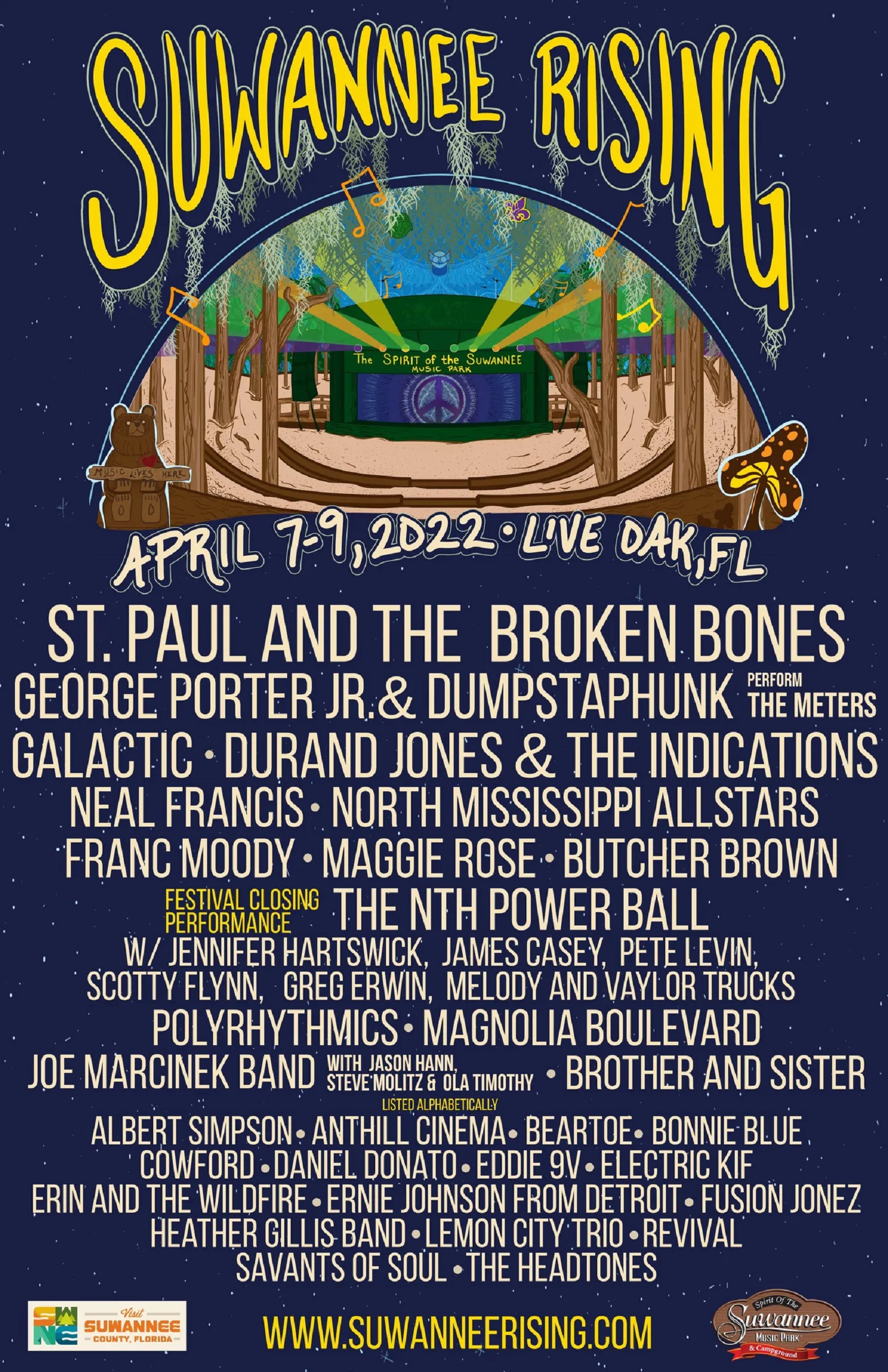 SUWANNEE RISING MUSIC FESTIVAL REVEALS 2022 LINEUP