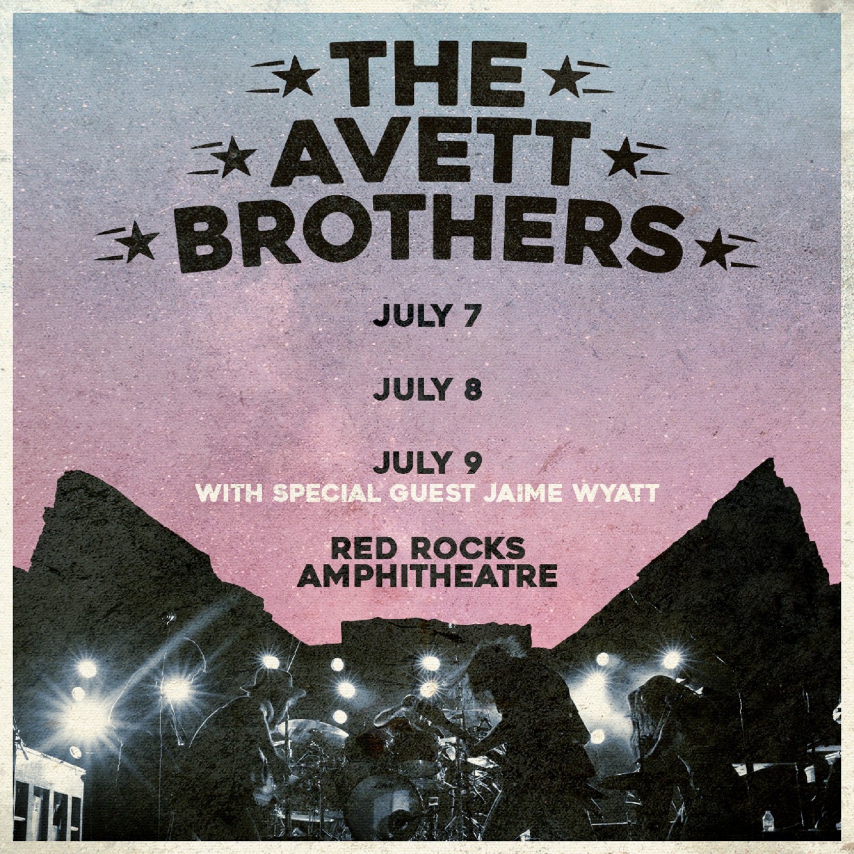 THE AVETT BROTHERS - Red Rocks Amphitheatre - Fri, July 7, Sat, July 8, Sun, July 9, 2023