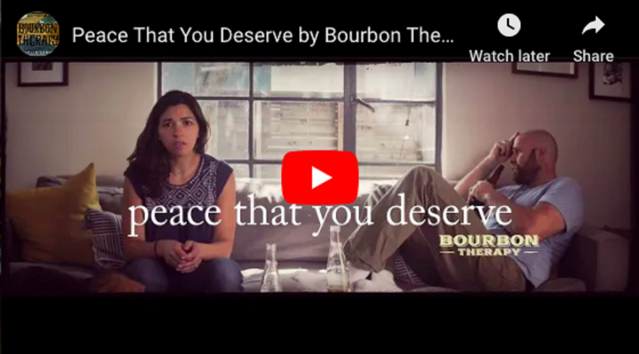 BAY AREA BAND, BOURBON THERAPY TO RELEASE NEW SINGLE /VIDEO “PEACE THAT YOU DESERVE” ON NOVEMBER 9--JUST AHEAD OF VETERAN’S DAY