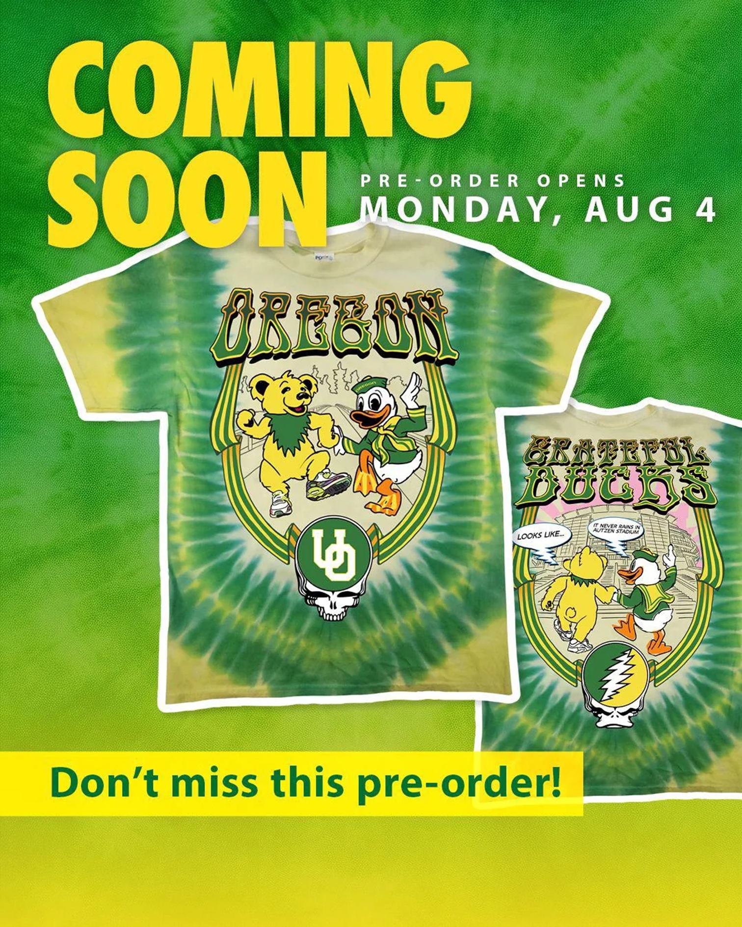 Grateful Ducks: Oregon Calls a Tie-Dye Out at Autzen for Oct. 25 Showdown with Wisconsin