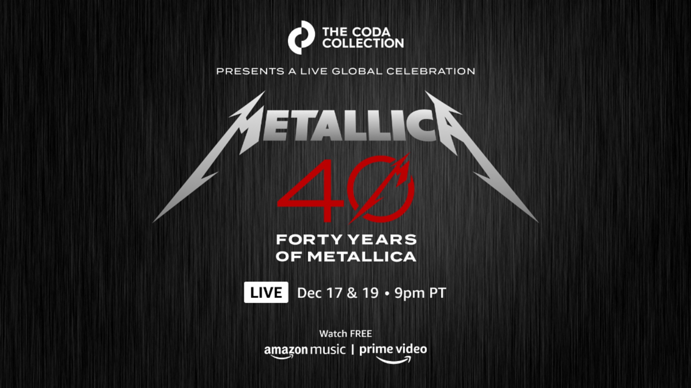 The Coda Collection Presents A Global Live Celebration: Metallica’s Two 40th Anniversary Shows Streaming Live From San Francisco