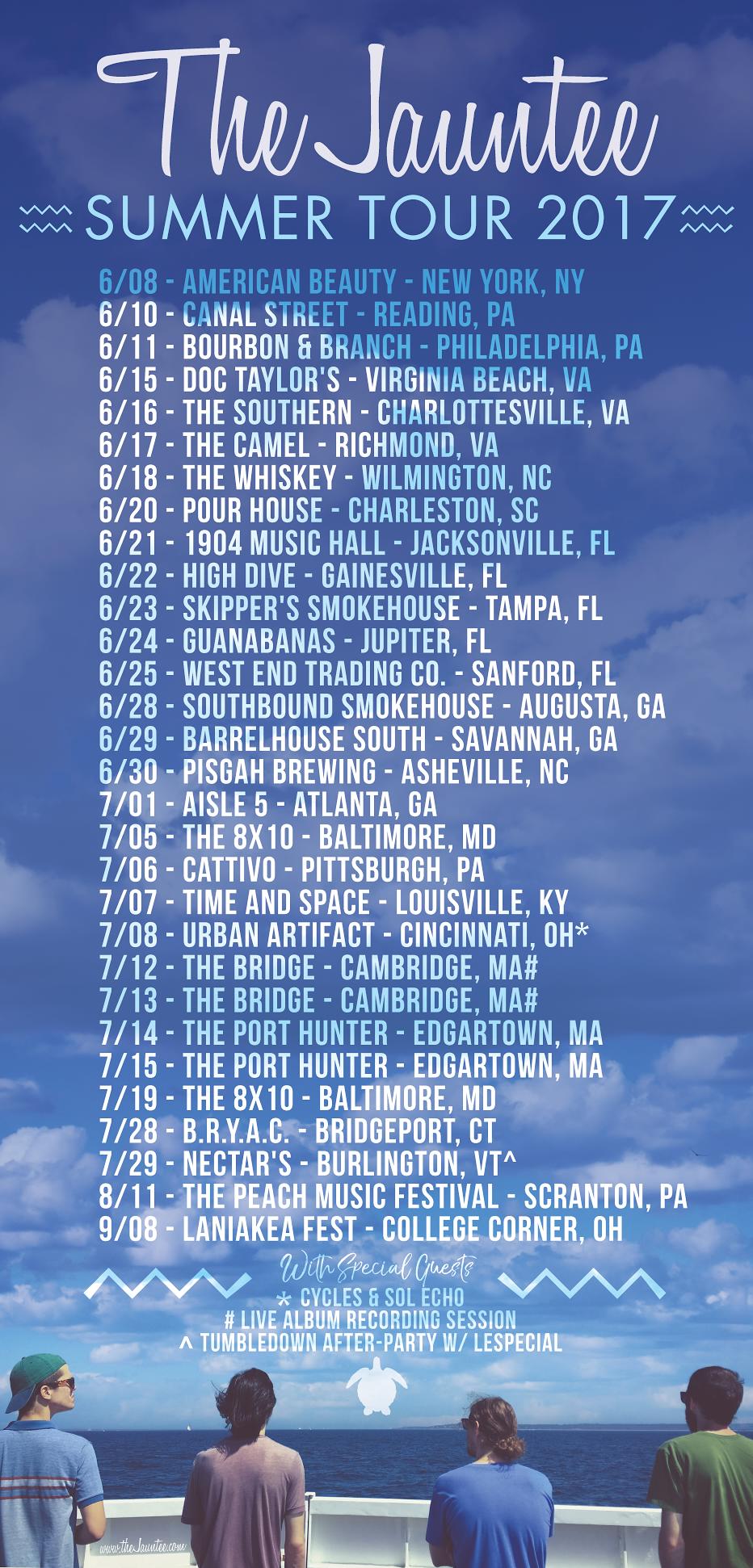 The Jauntee 2017 Summer Tour Dates