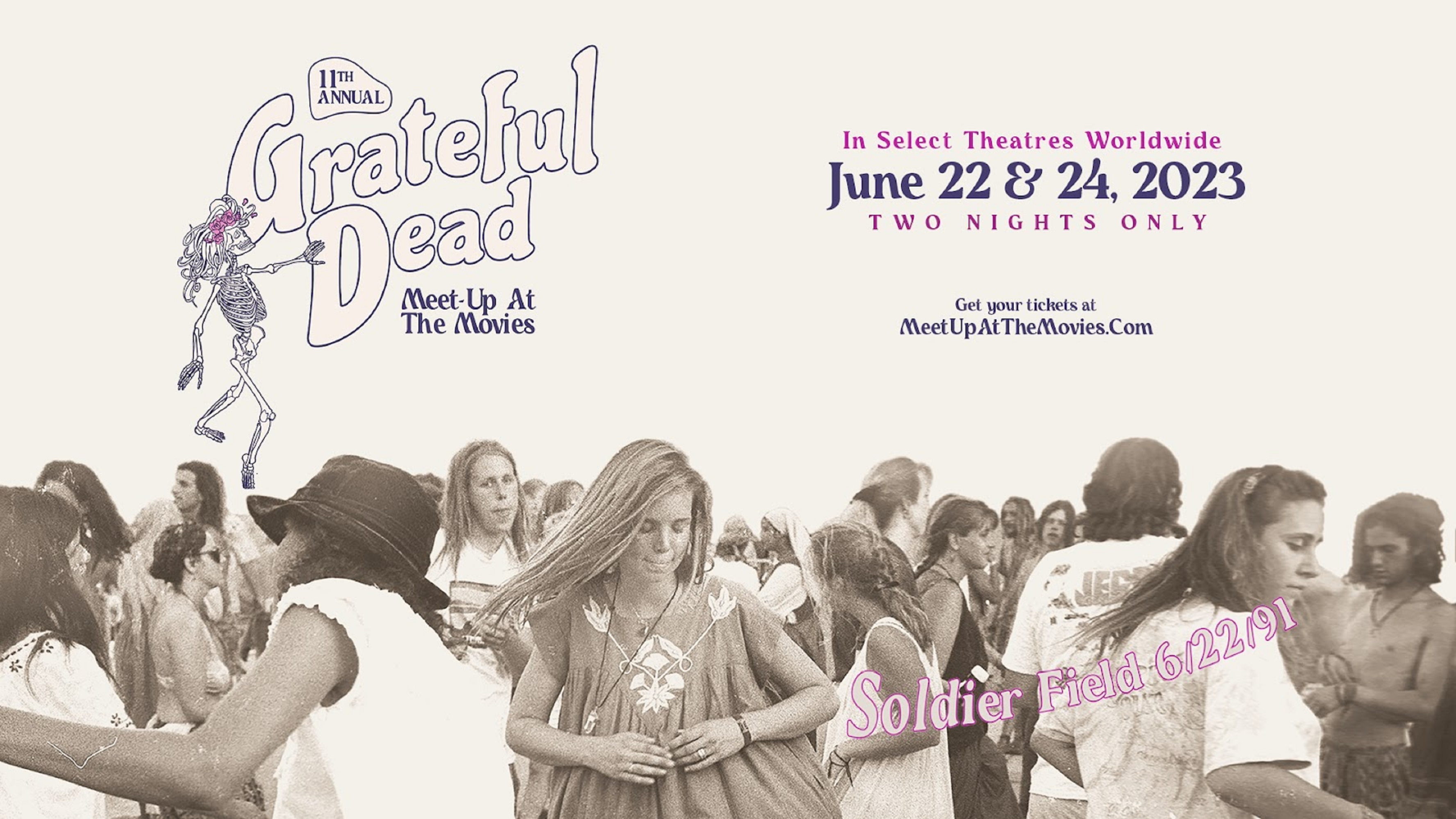 ‘GRATEFUL DEAD MEET-UP 2023’ BRINGS THE DEAD’S FIRST EVER CONCERT AT CHICAGO’S SOLDIER FIELD TO CINEMAS WORLDWIDE ON JUNE 22 & 24 1991’S THREE-HOUR STADIUM SHOW PRESENTED GLOBALLY BY RHINO ENTERTAINMENT & TRAFALGAR RELEASING