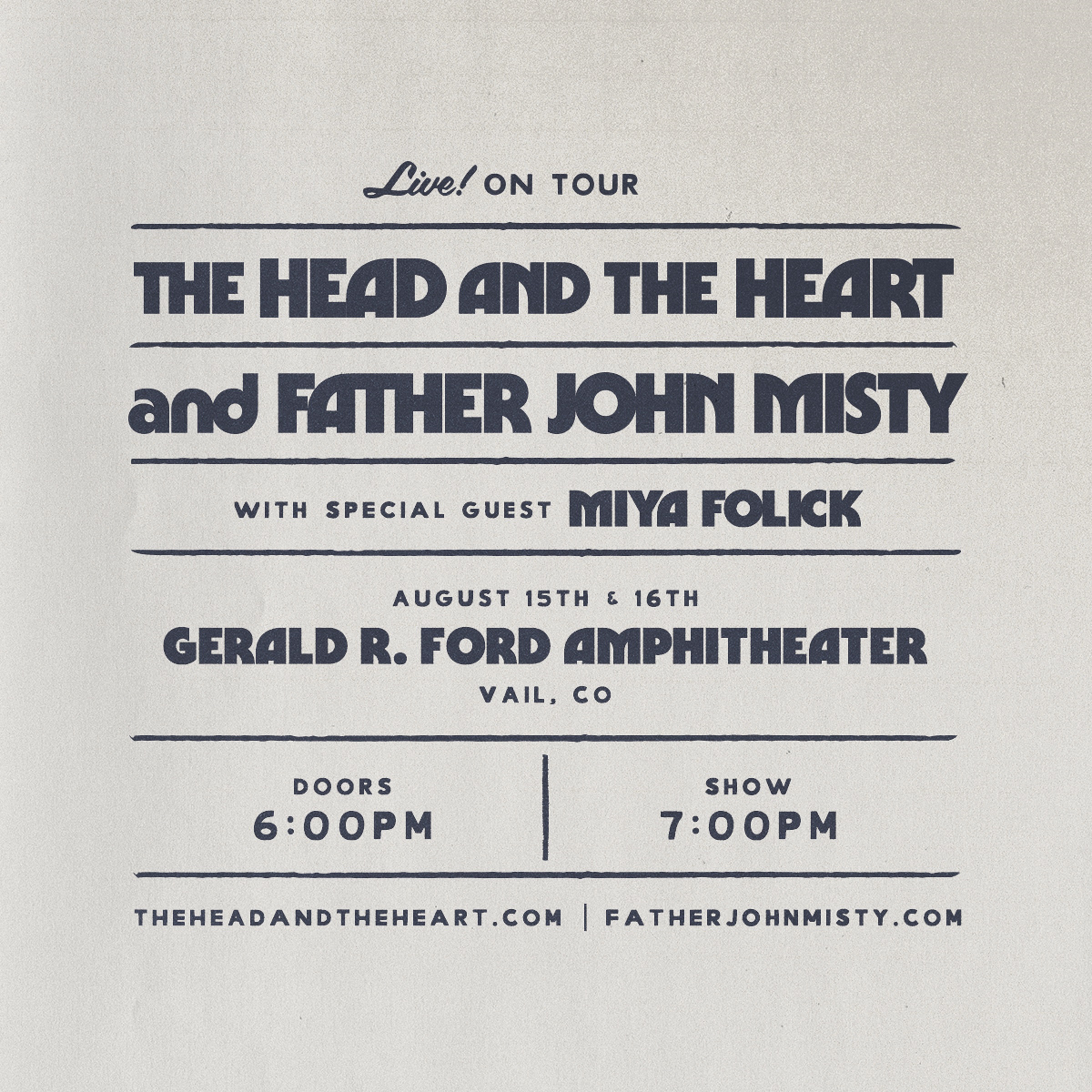 Father John Misty and The Head and The Heart  Announce Co-Headlining Shows for 2023