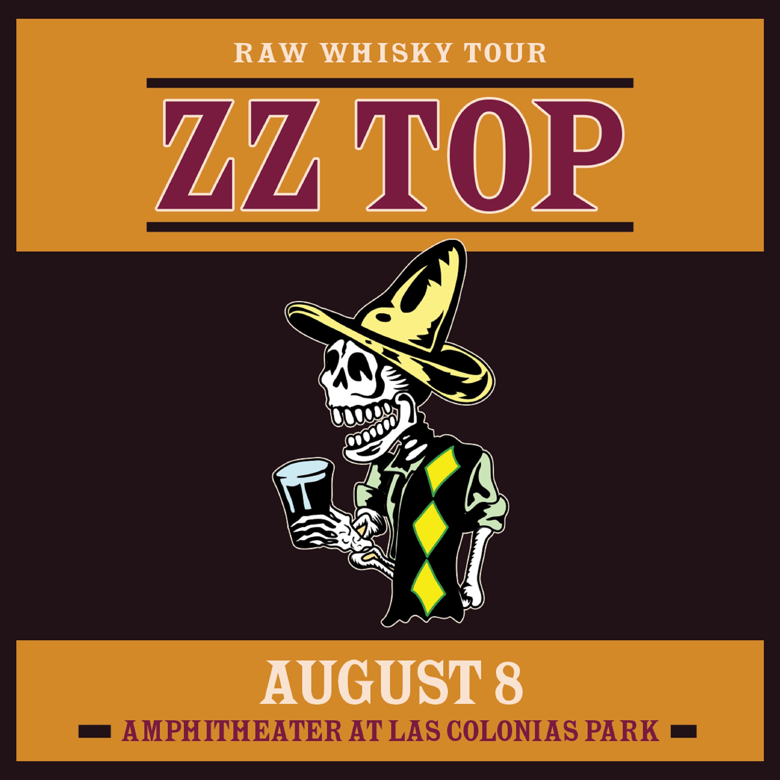 ZZ TOP Announce show at Amphitheater at Las Colonias Park - August 8, 2023