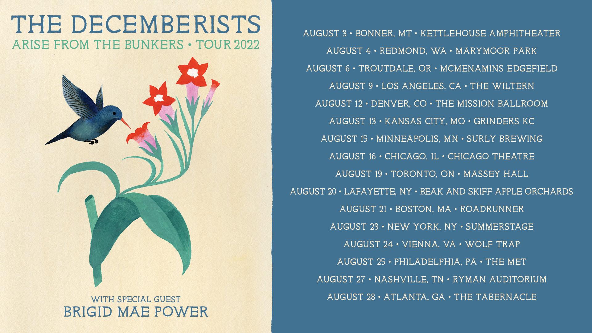 THE DECEMBERISTS ANNOUNCE TOUR DATES ARISE FROM THE BUNKERS! 2022 TOUR