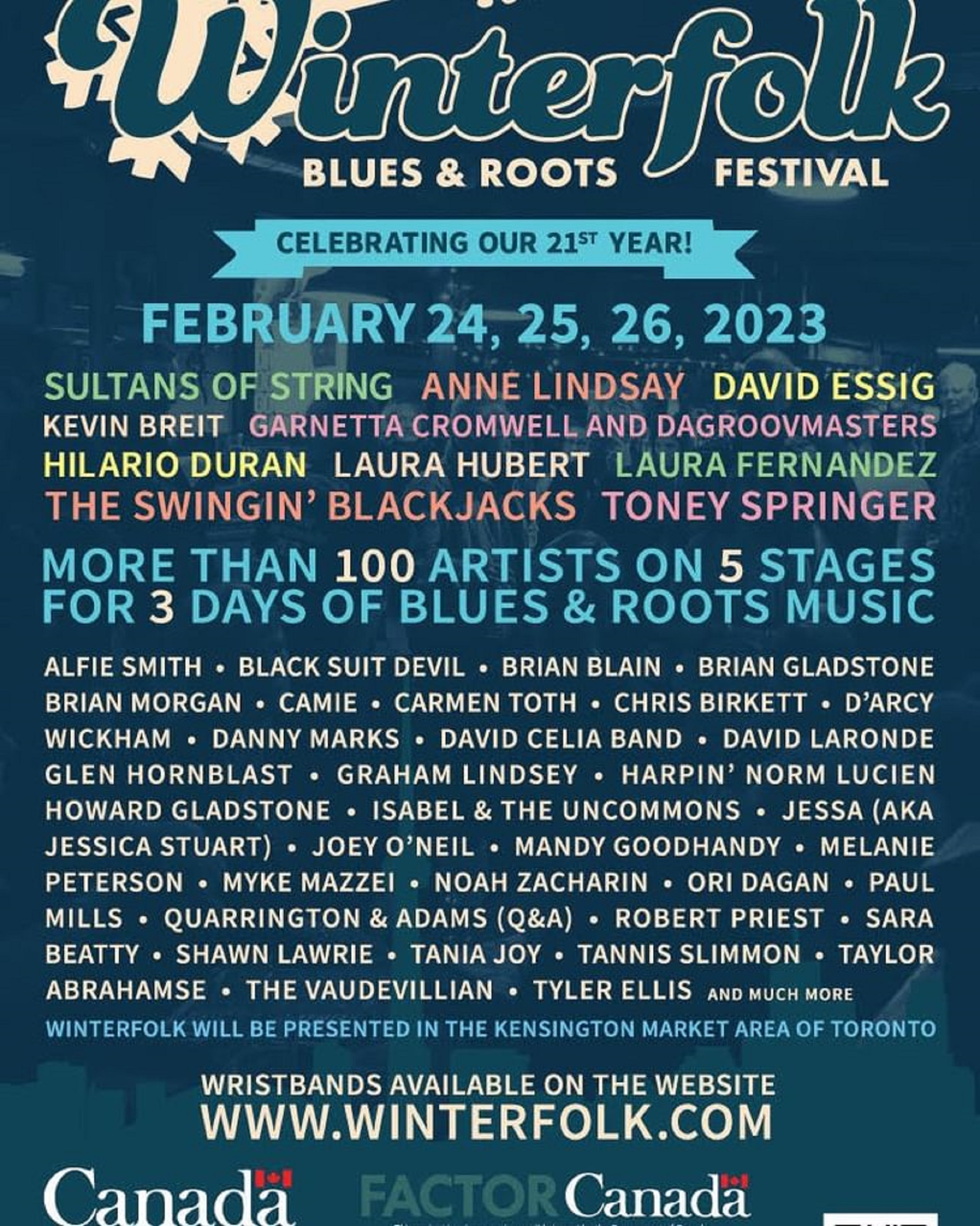 Toronto's 21st Annual Winterfolk Blues and Roots Festival Announces 100 More Artists