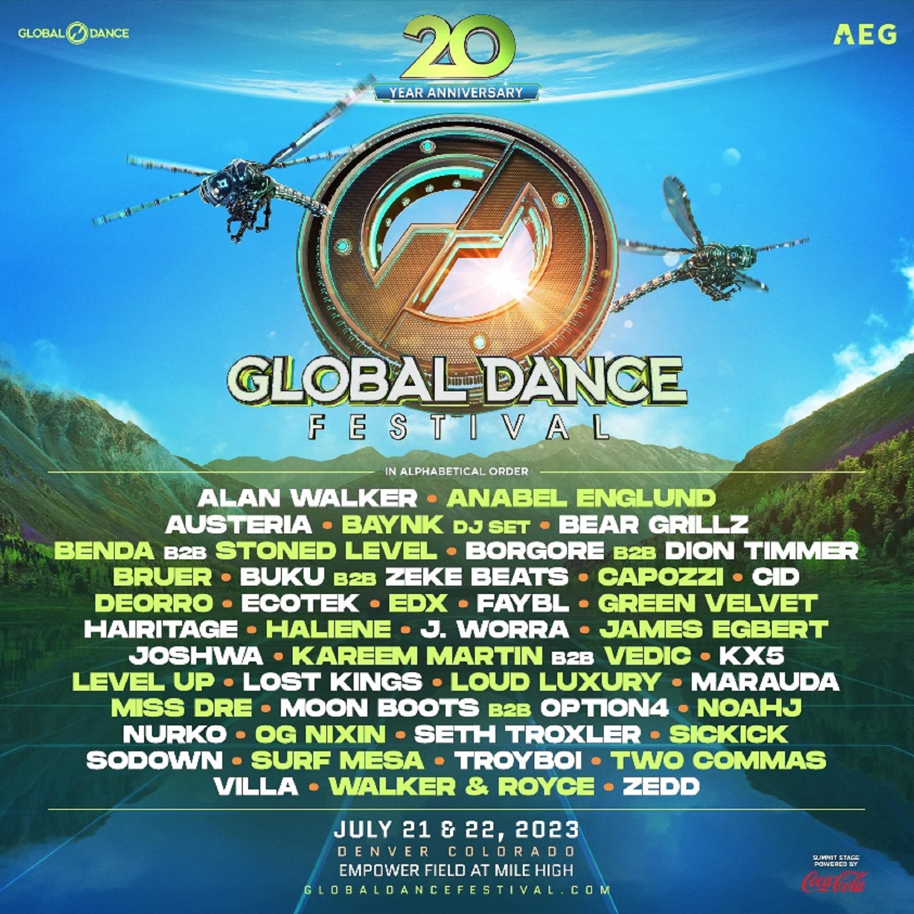 GLOBAL DANCE FESTIVAL live  at Empower Field at Mile High on Friday, July 21 & Saturday, July 22, 2023