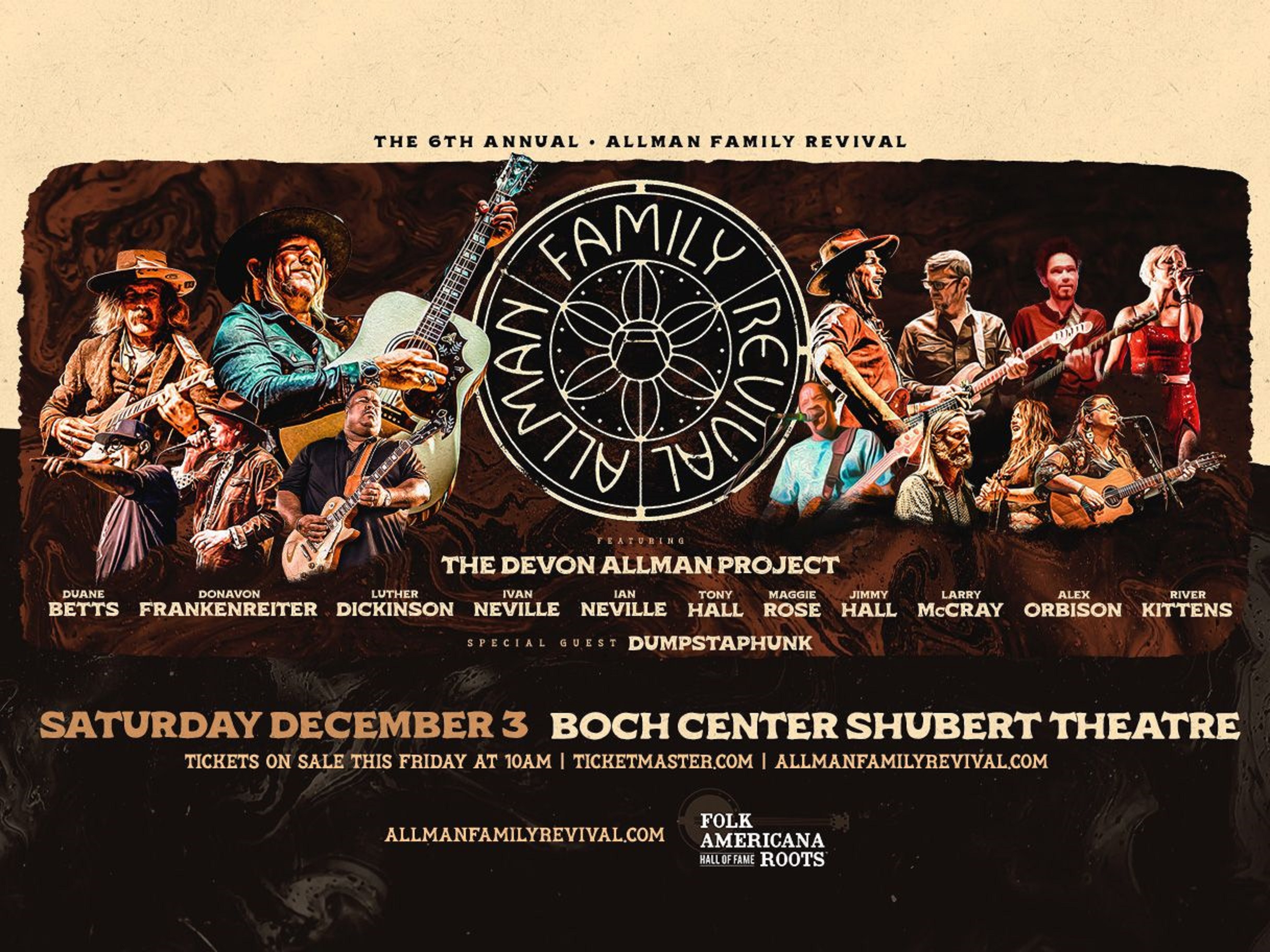 Sixth Annual Allman Family Revival  Celebrating the Life and Music of Gregg Allman Boch Center Shubert Theatre December 3, 2022