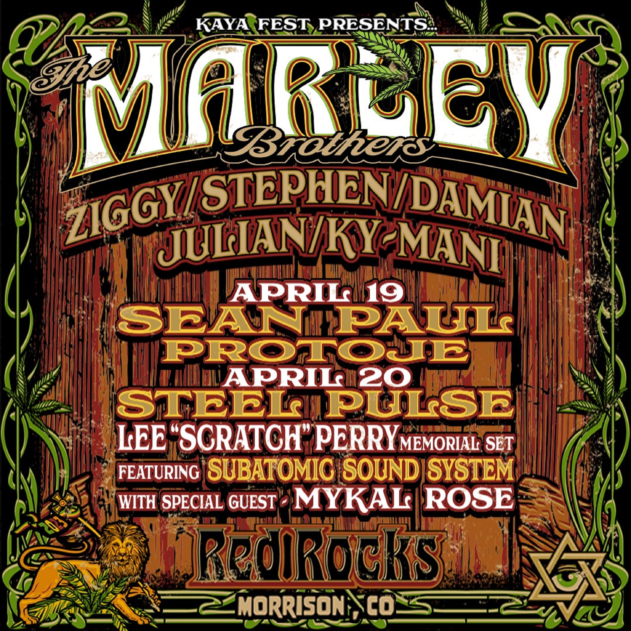 THE MARLEY BROTHERS - Red Rocks Amphitheatre - April 19 + 20, 2023
