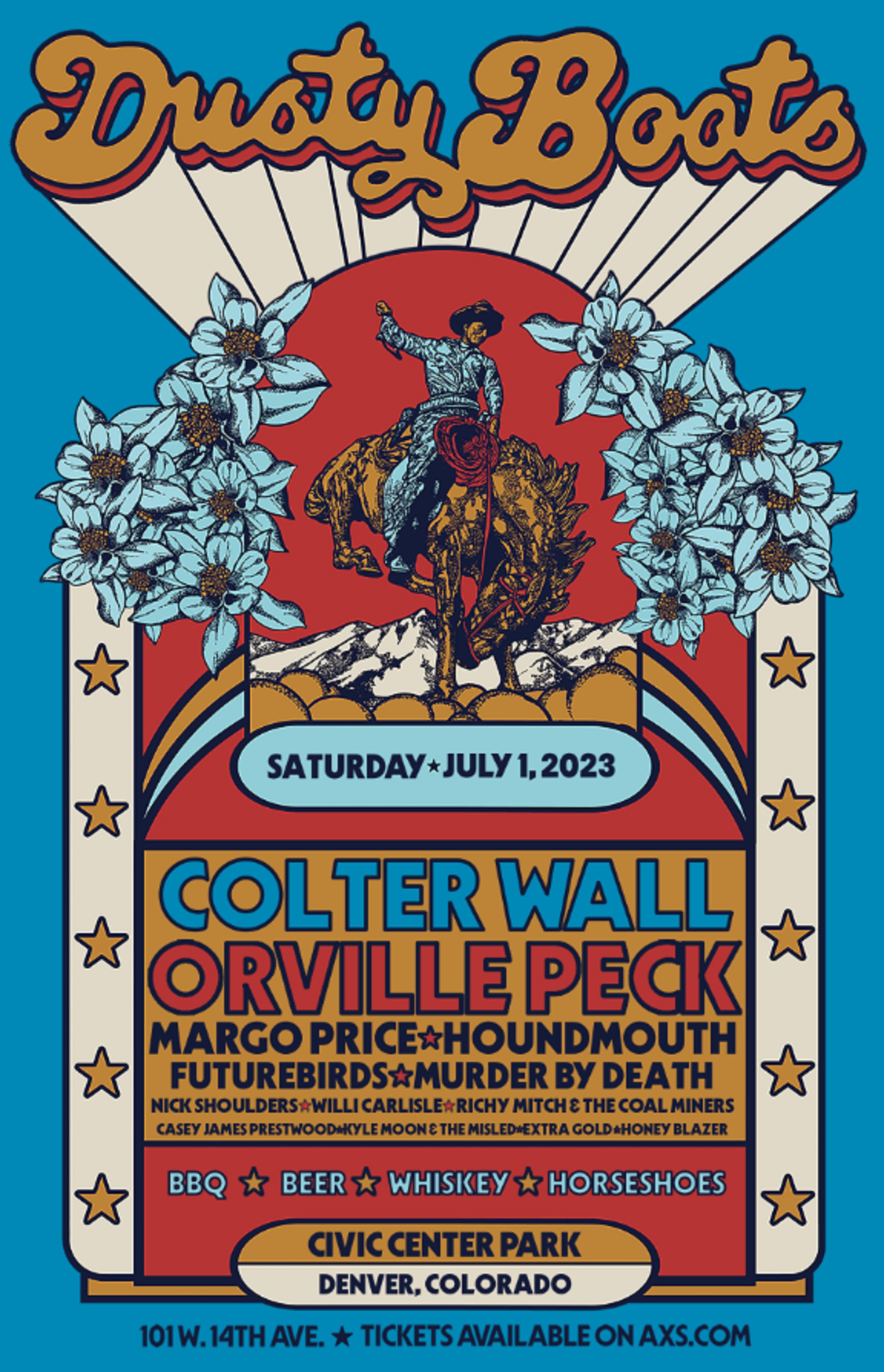 DUSTY BOOTS live for the first time at Civic Center Park on Saturday, July 1, 2023