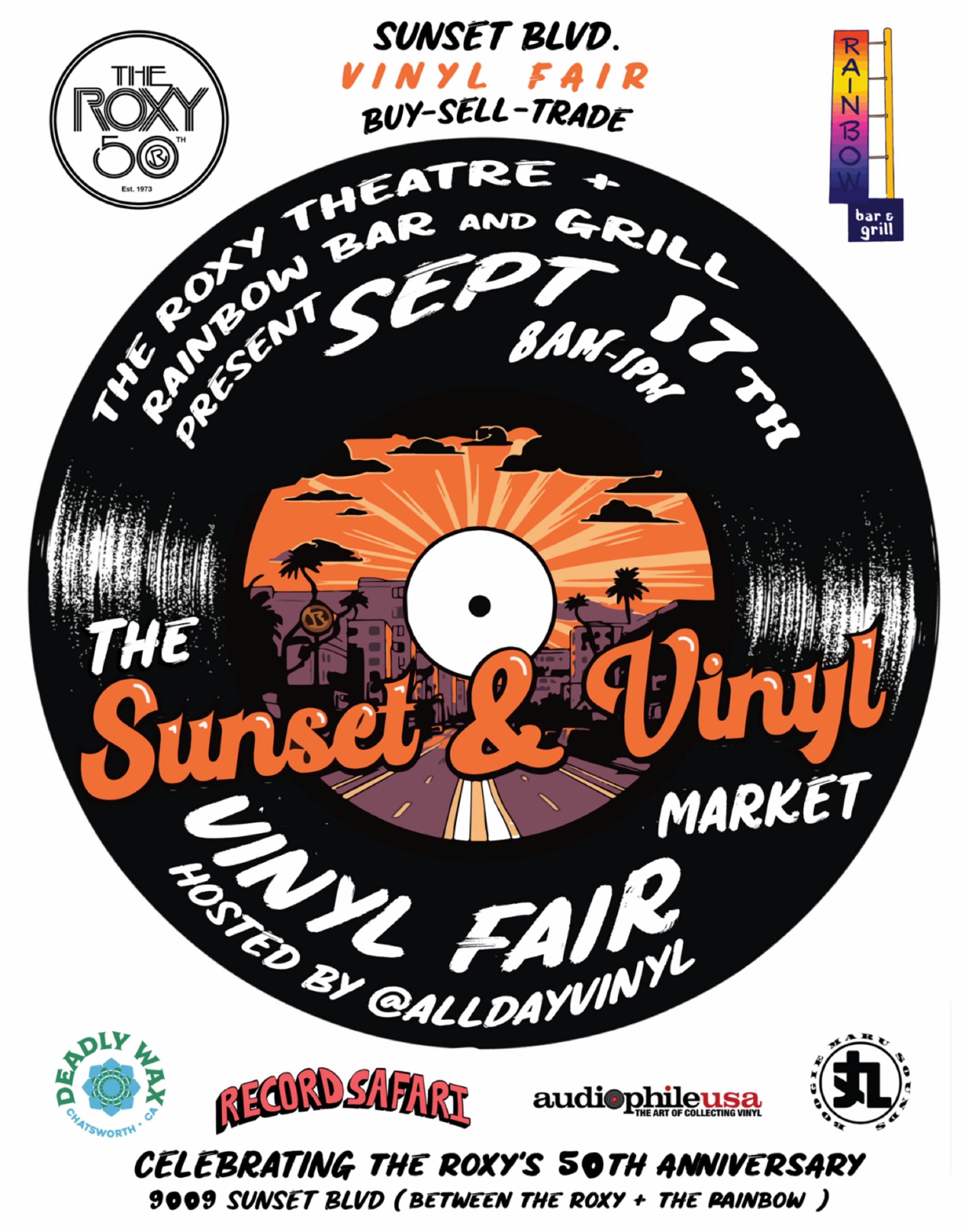 The Roxy to hold inaugural Sunset & Vinyl record fair 9/17 + more 50th anniversary shows announced