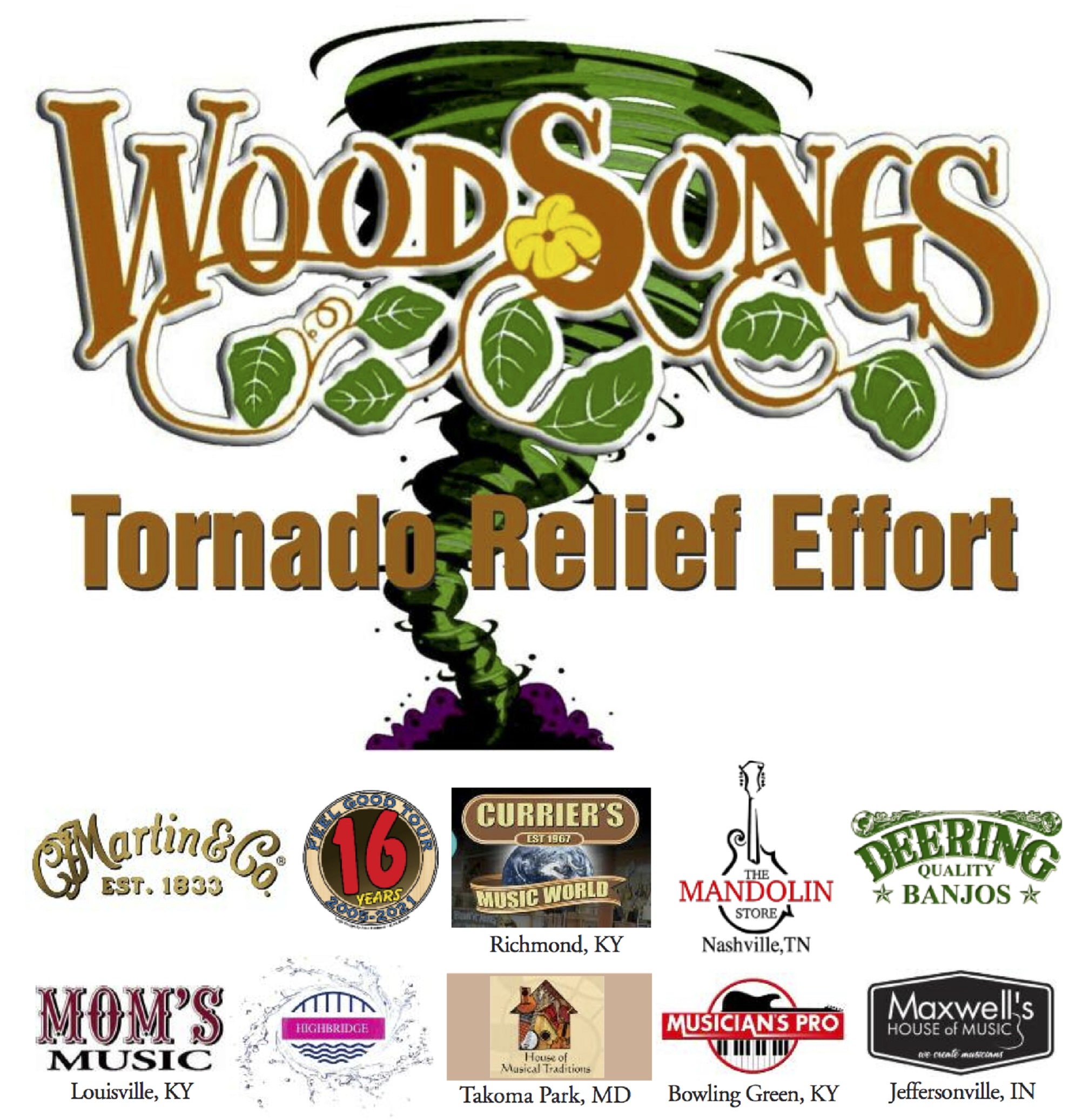 WoodSongs Tornado Relief Effort Inspires Industry Support From Brands & Music Stores Throughout Kentucky, Tennessee & Indiana