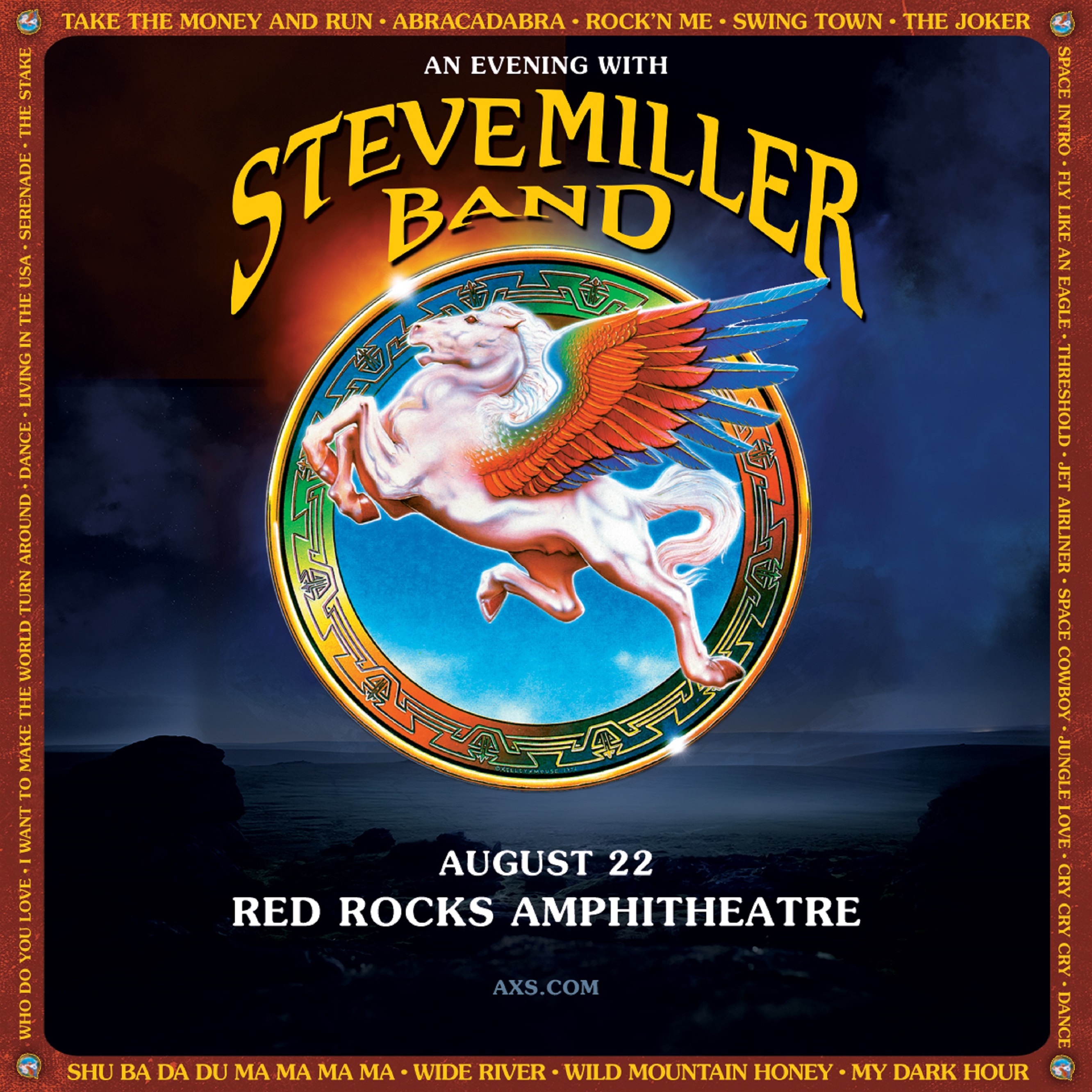 Steve Miller Band to play Red Rocks Amphitheatre August 22nd, 2022