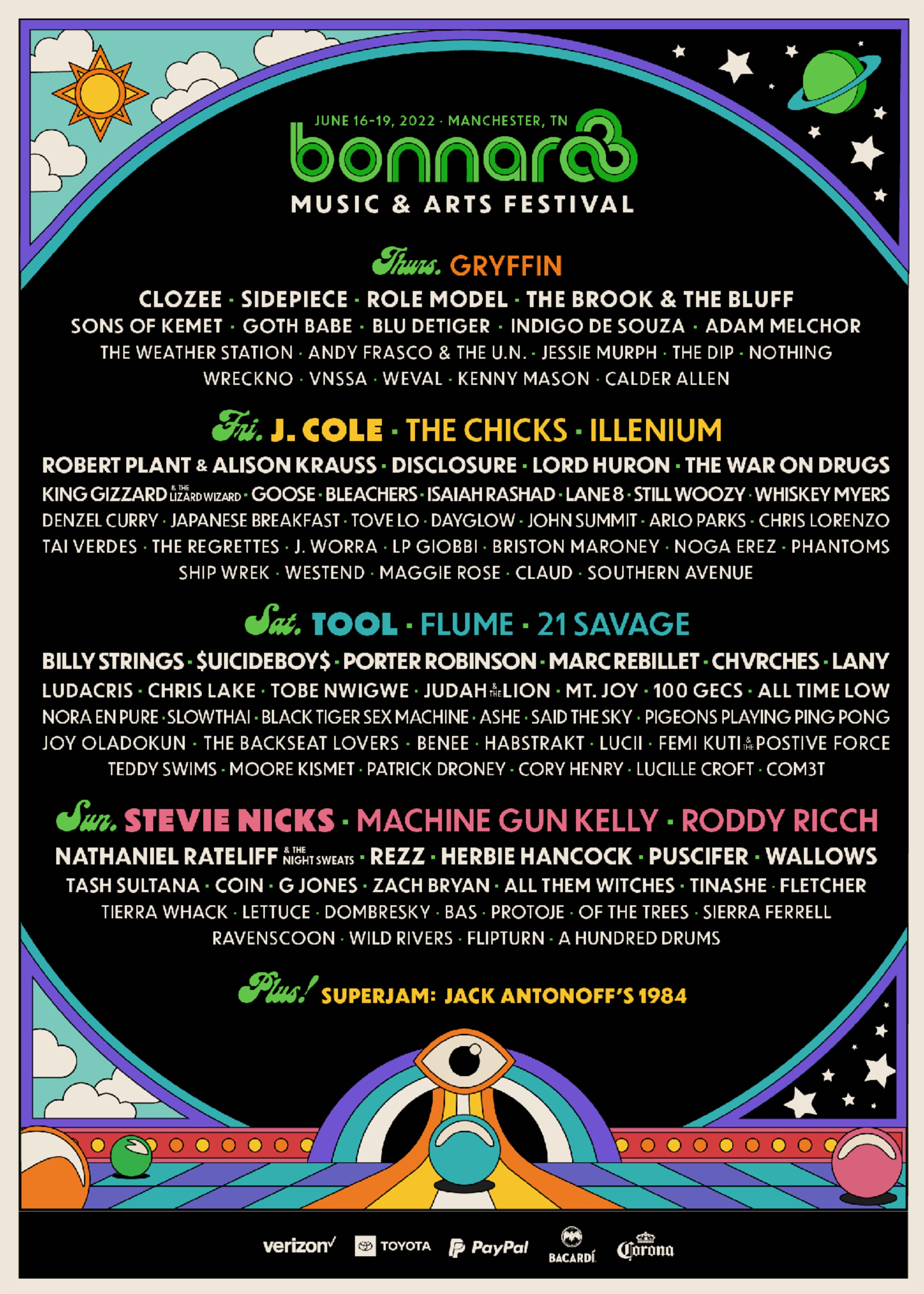 Bonnaroo announces 2022 lineup Grateful Web