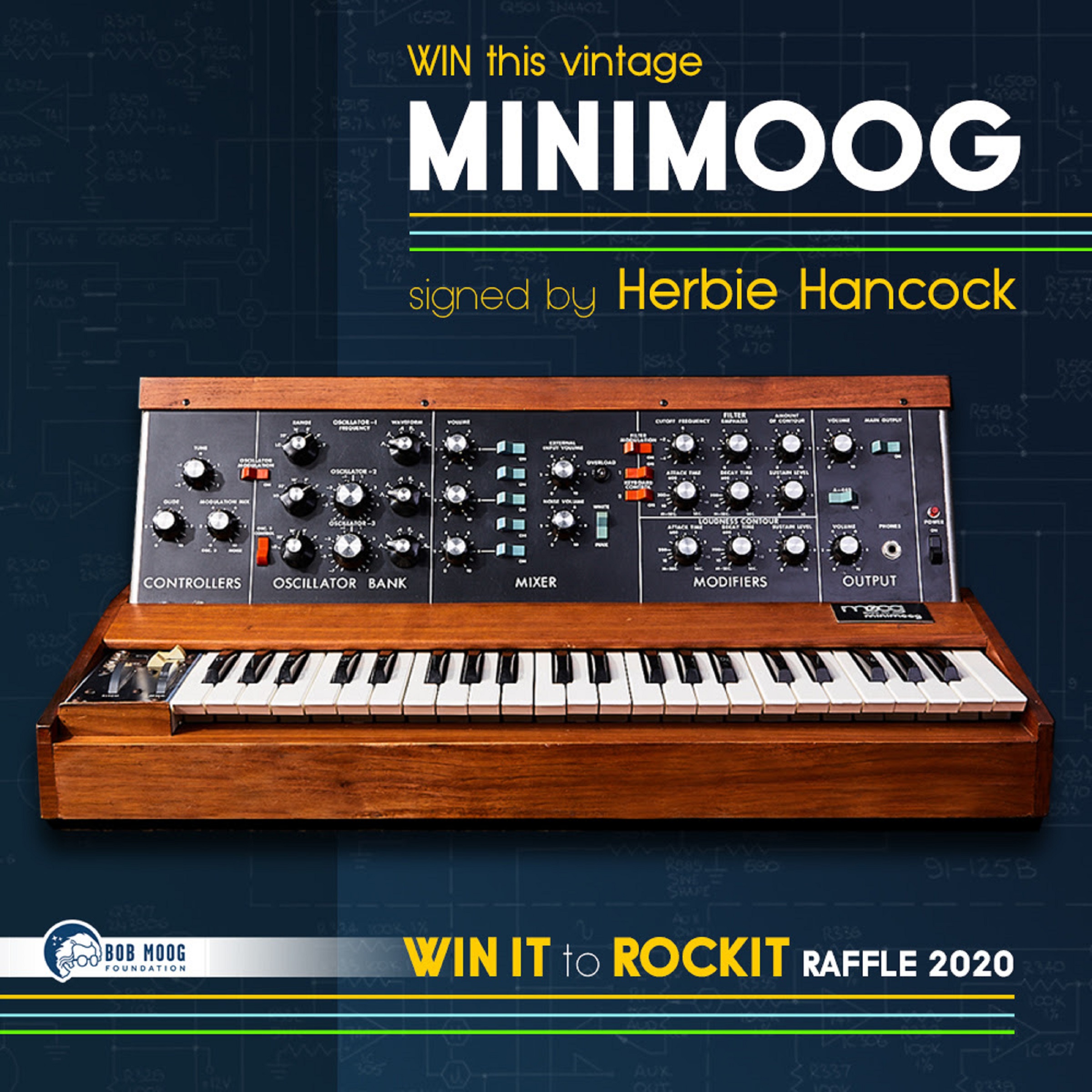 Bob Moog Foundation Announces Raffle for Vintage Minimoog Signed By Herbie Hancock