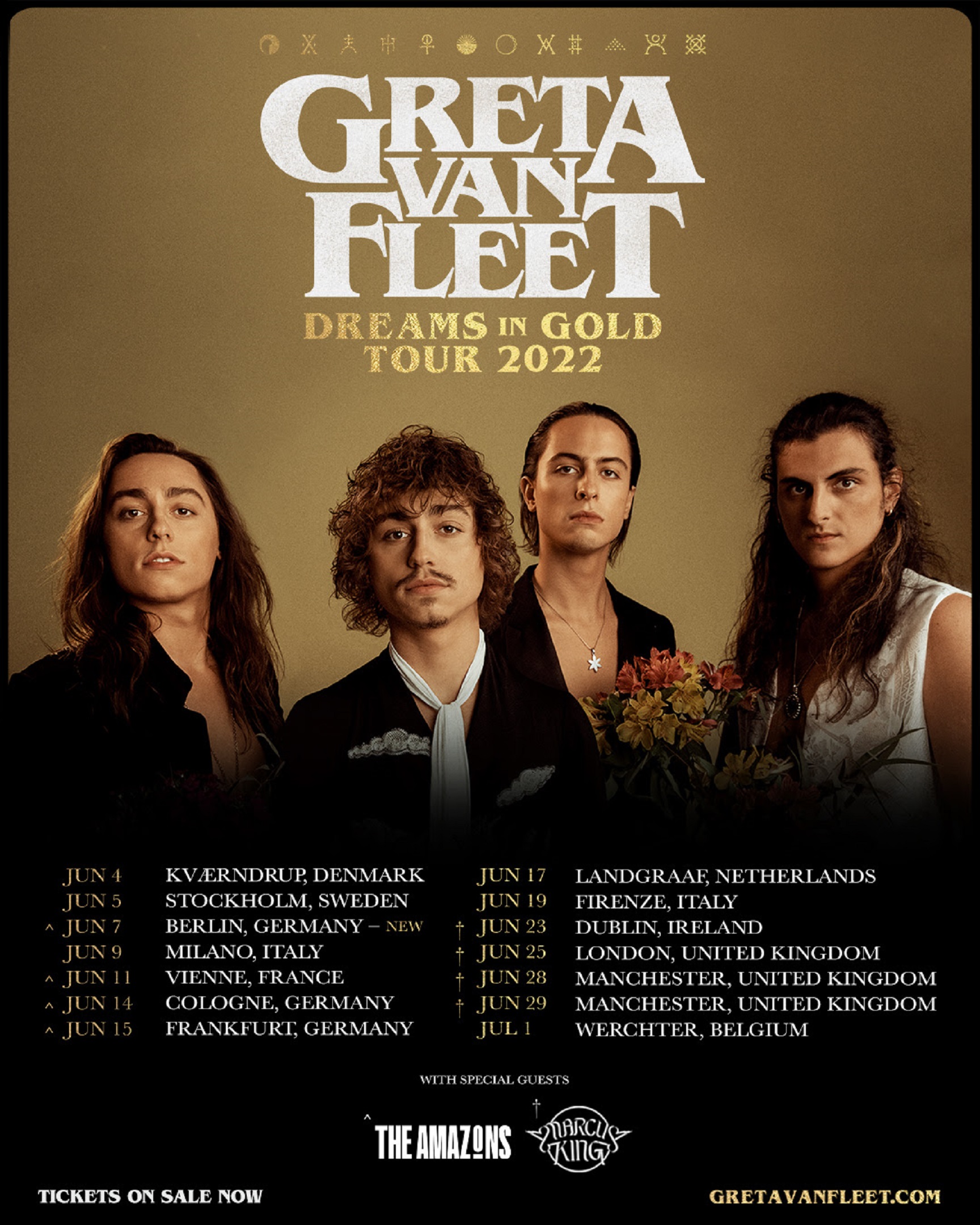 Greta Van Fleet announce The Amazons & Marcus King as Special Guests