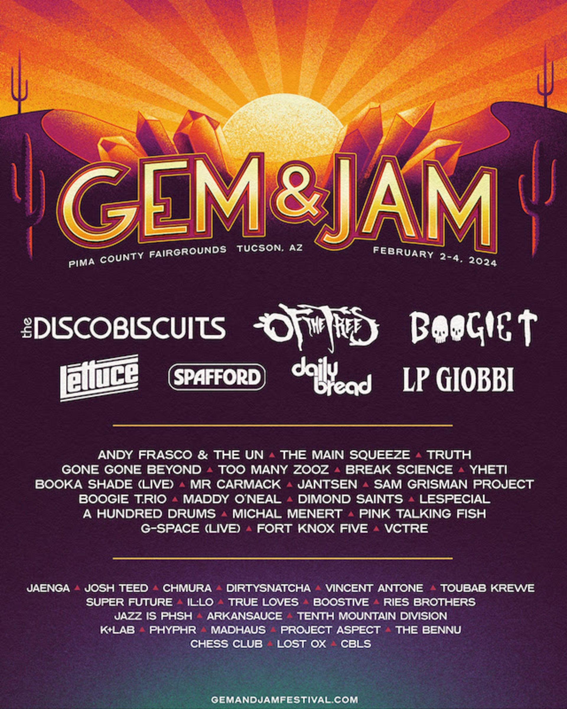 Gem & Jam unveils 2024 lineup: The Disco Biscuits, Of The Trees, Boogie T, Lettuce, Spafford, LP Giobbi & Daily Bread