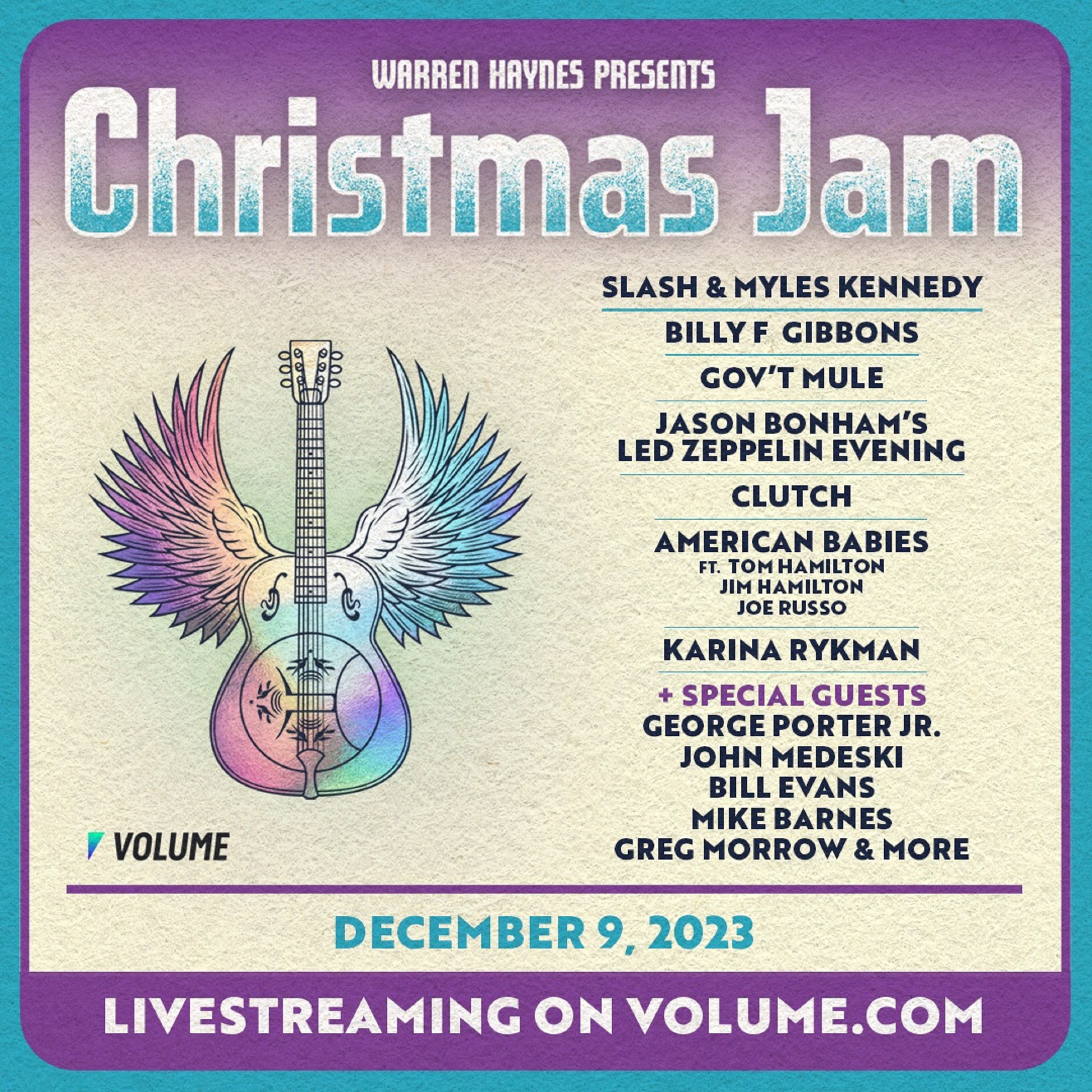 Warren Haynes Presents: Christmas Jam Announces Additional Guests, Livestream and Jam By Day Lineup