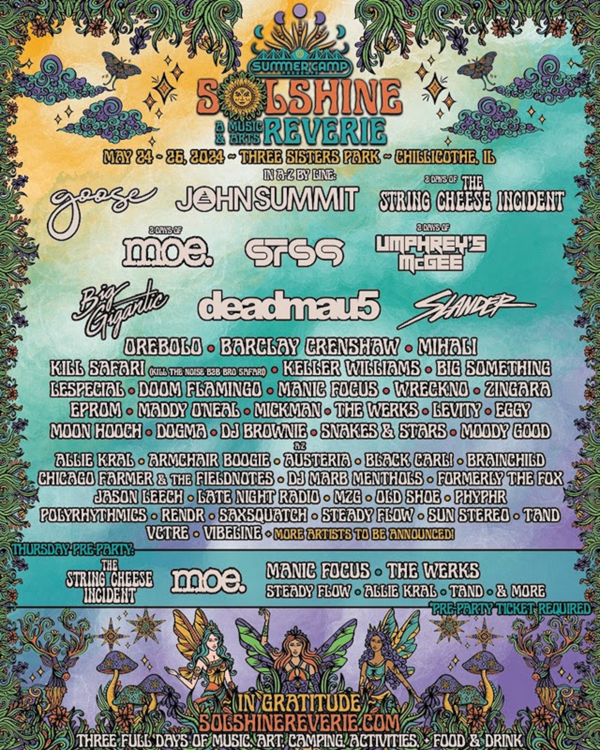 John Summit, Goose, deadmau5, moe. & more to headline first-ever Solshine: A Music & Arts Reverie